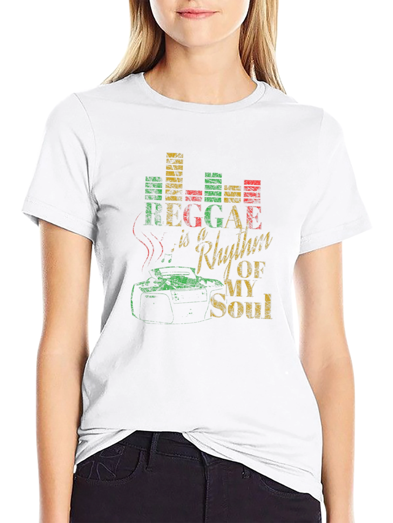 Reggae Rhythm of My Soul Black Graphic T-Shirt
