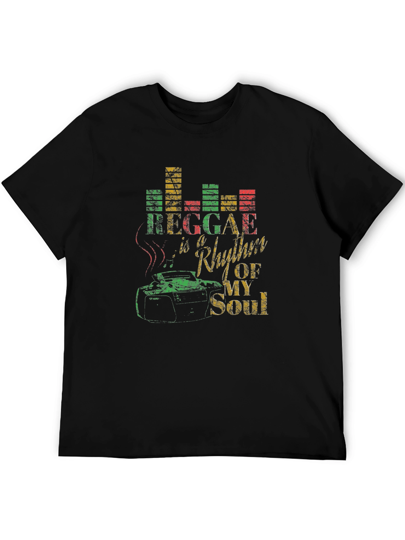 Reggae Rhythm of My Soul Black Graphic T-Shirt