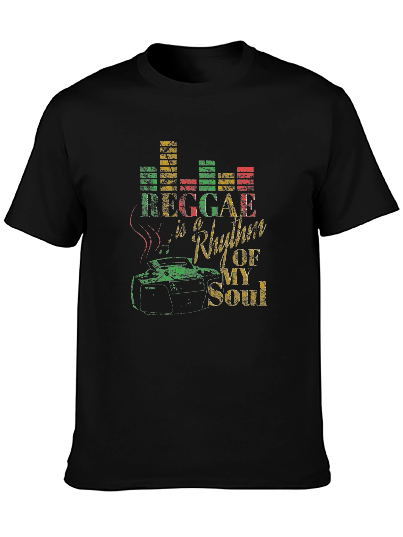 Reggae Rhythm of My Soul Black Graphic T-Shirt