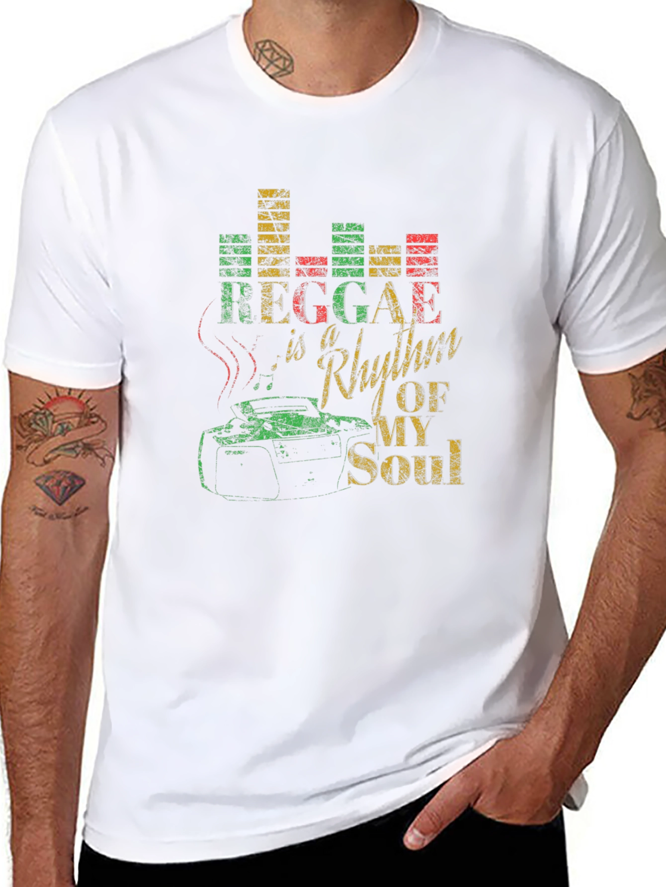 Reggae Rhythm of My Soul Black Graphic T-Shirt