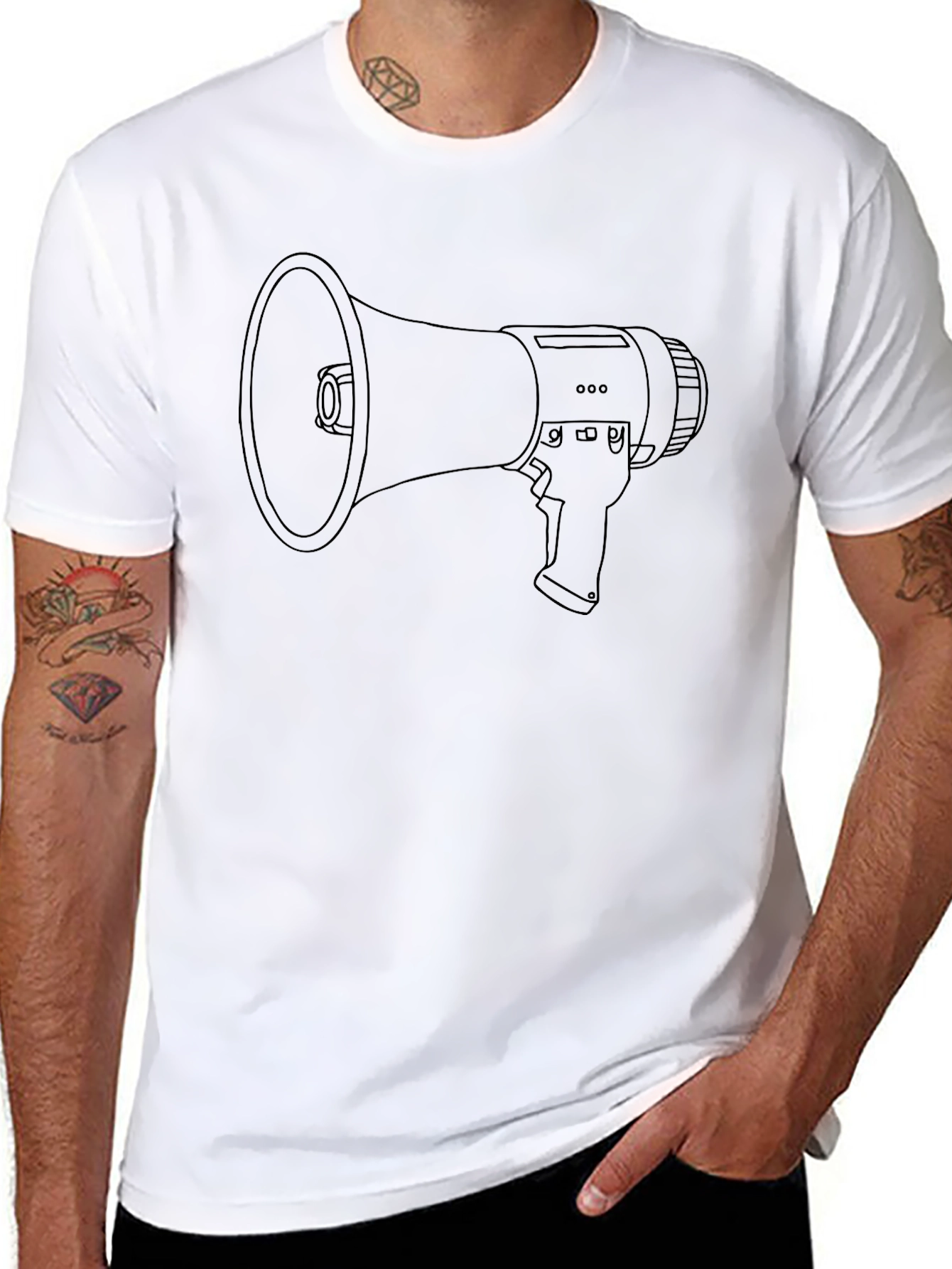Megaphone Graphic Black T-Shirt