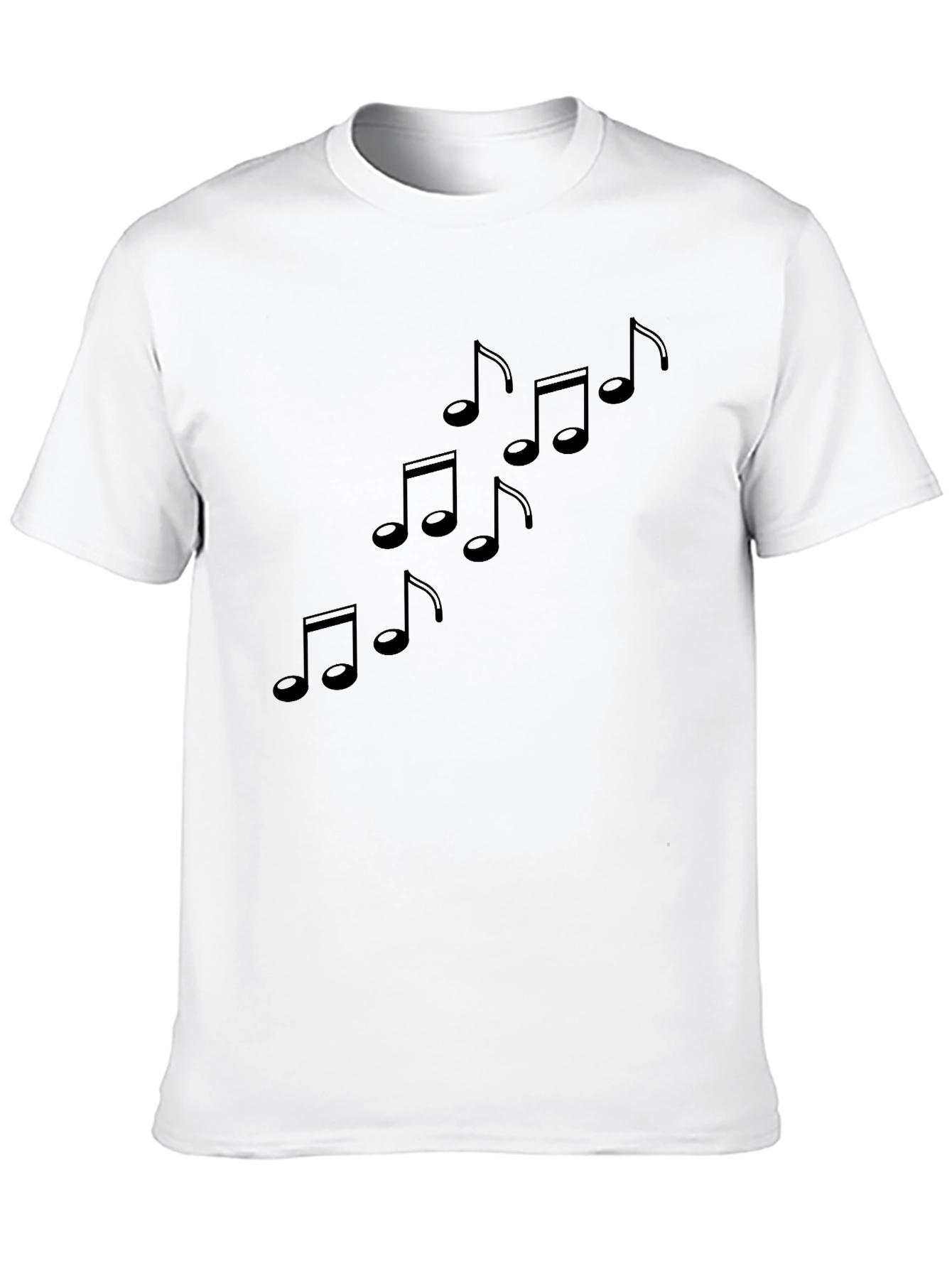 Musical Notes Graphic Black T-Shirt
