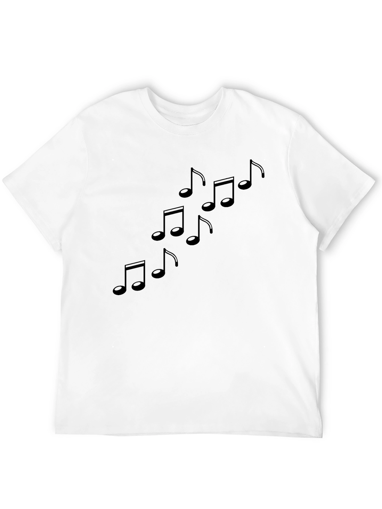 Musical Notes Graphic Black T-Shirt