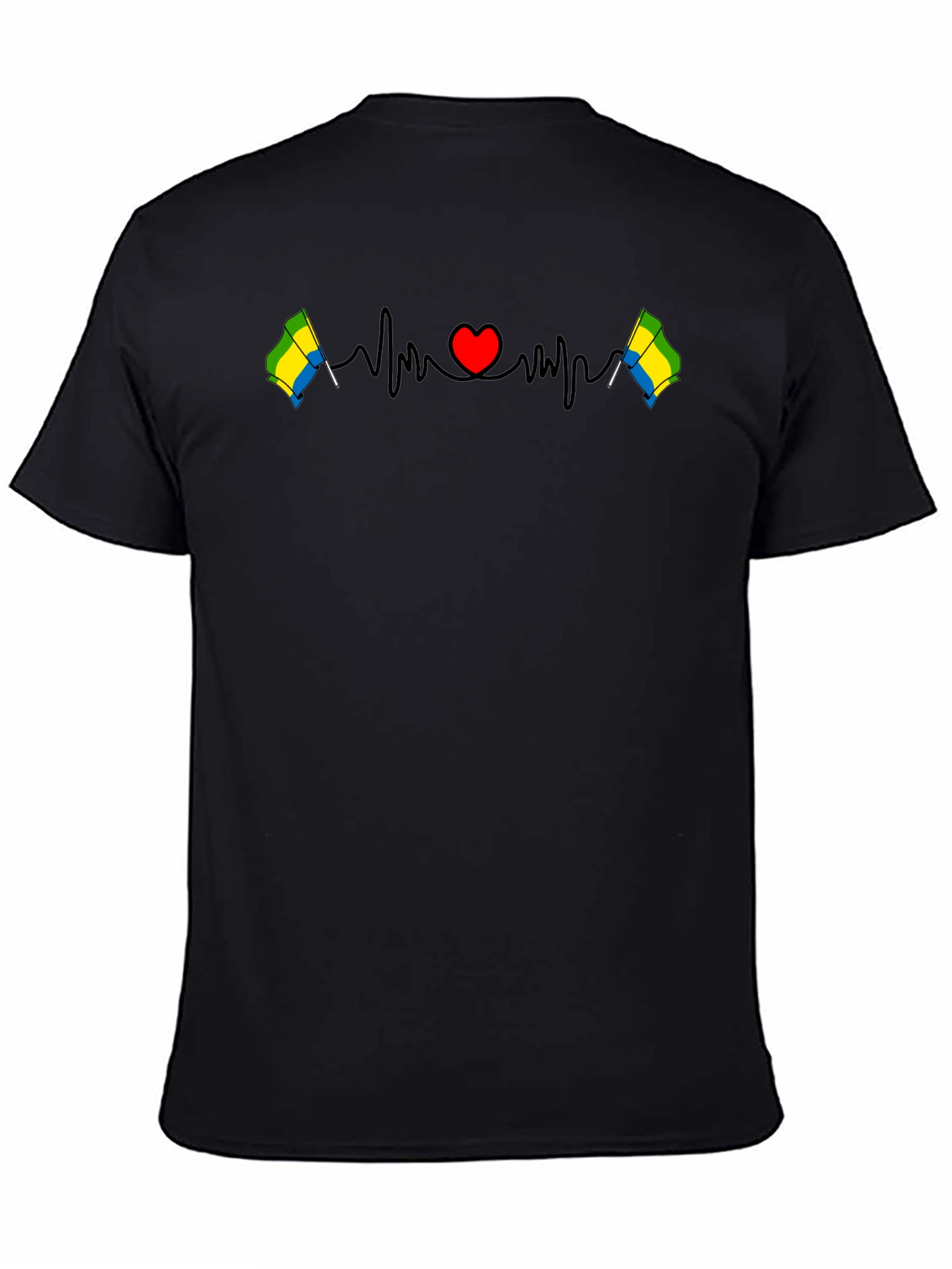 Gabon Flag Heartbeat T-Shirt