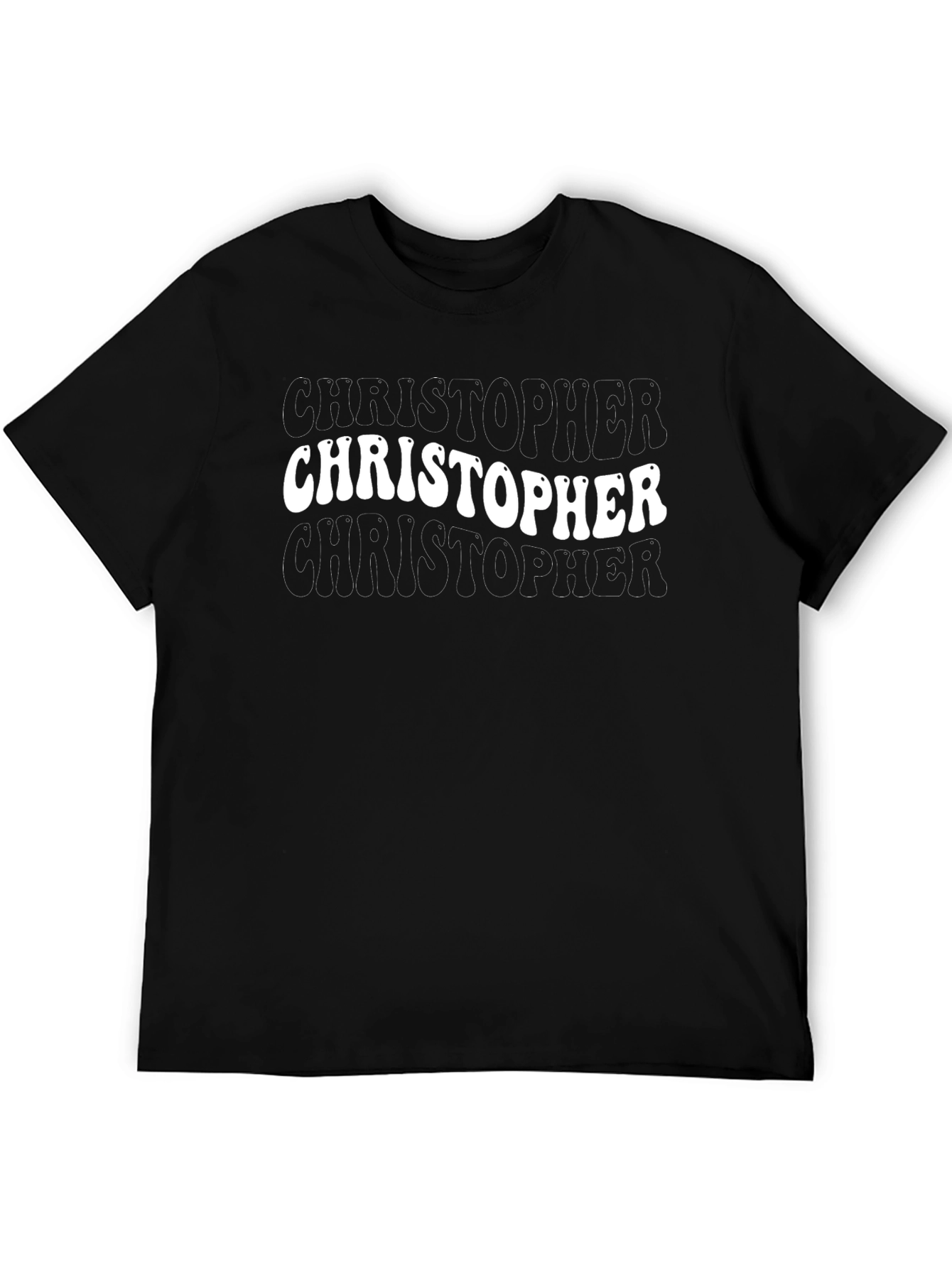 Retro Christopher Graphic Black T-Shirt