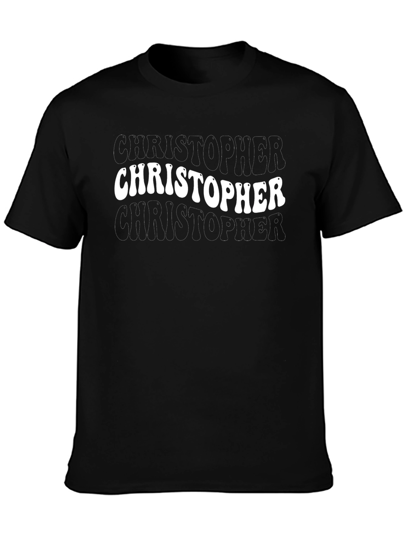 Retro Christopher Graphic Black T-Shirt