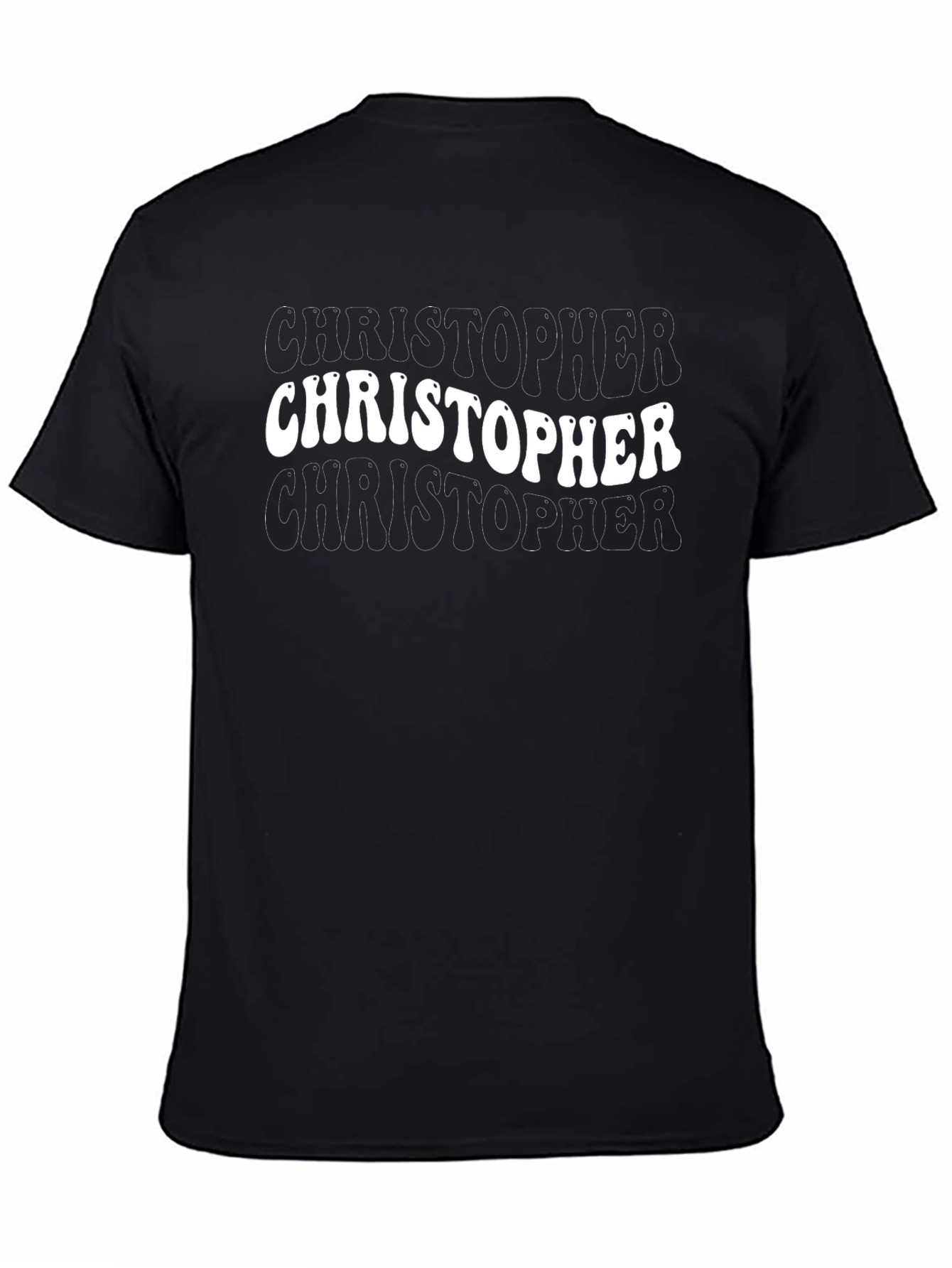 Retro Christopher Graphic Black T-Shirt