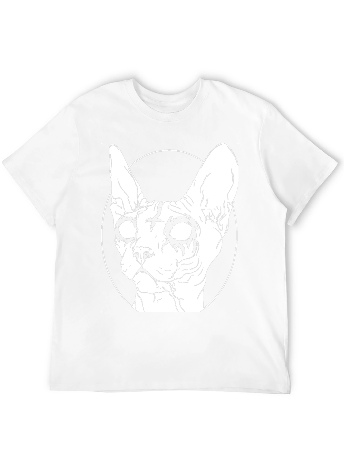 Gothic Cat Graphic T-Shirt - Black Cotton Tee