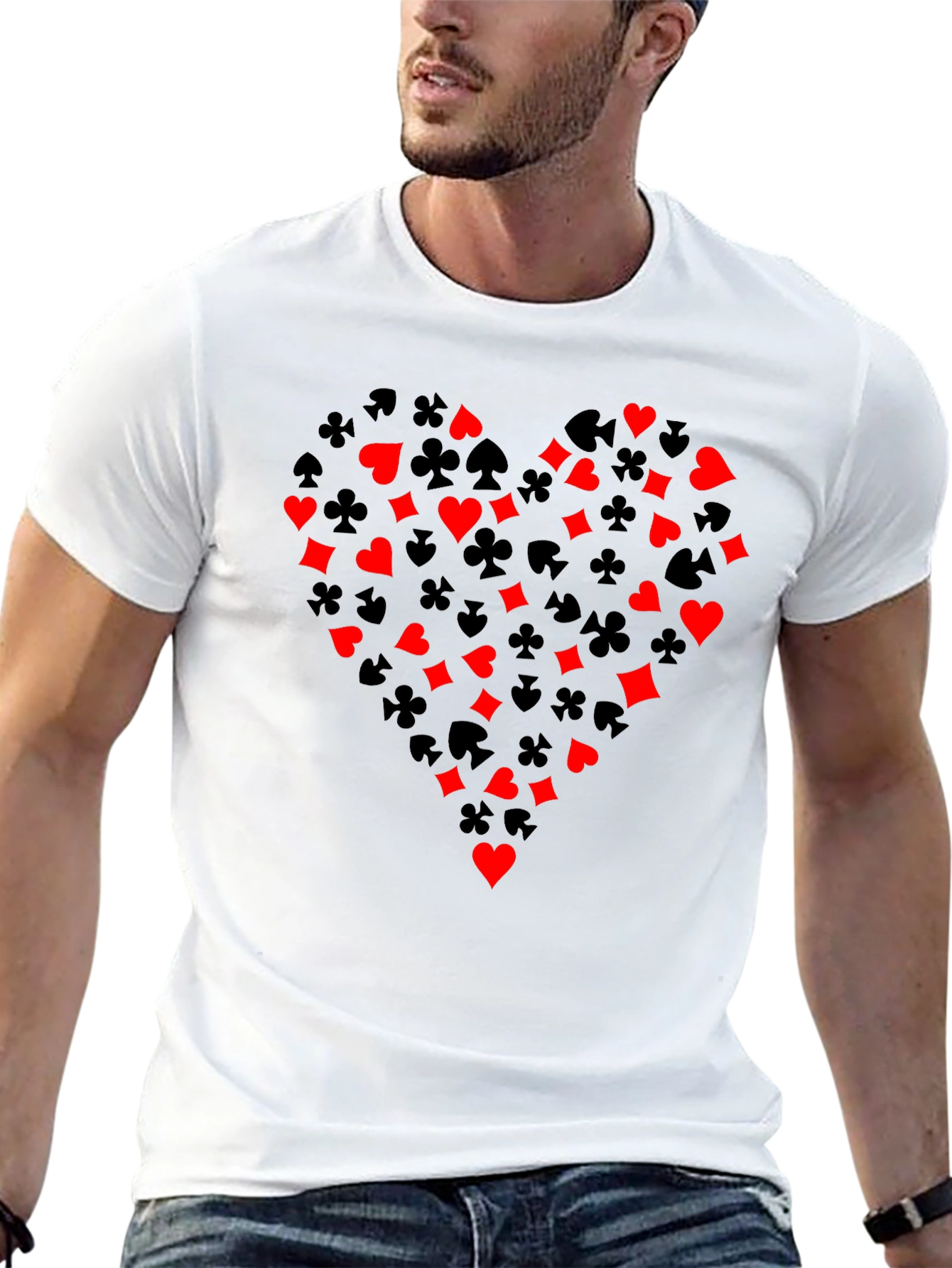Playing Card Suit Heart Graphic T-Shirt