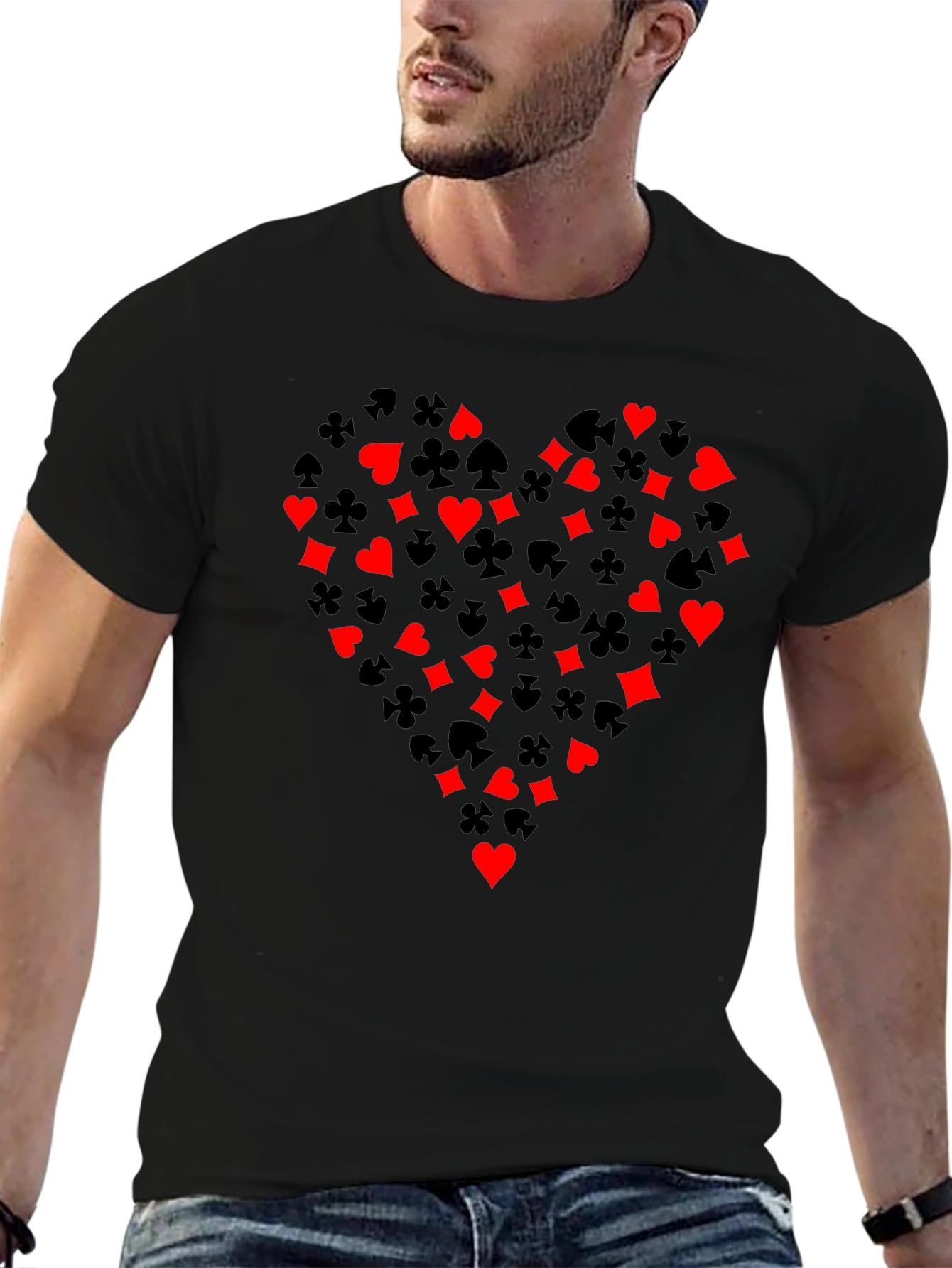 Playing Card Suit Heart Graphic T-Shirt