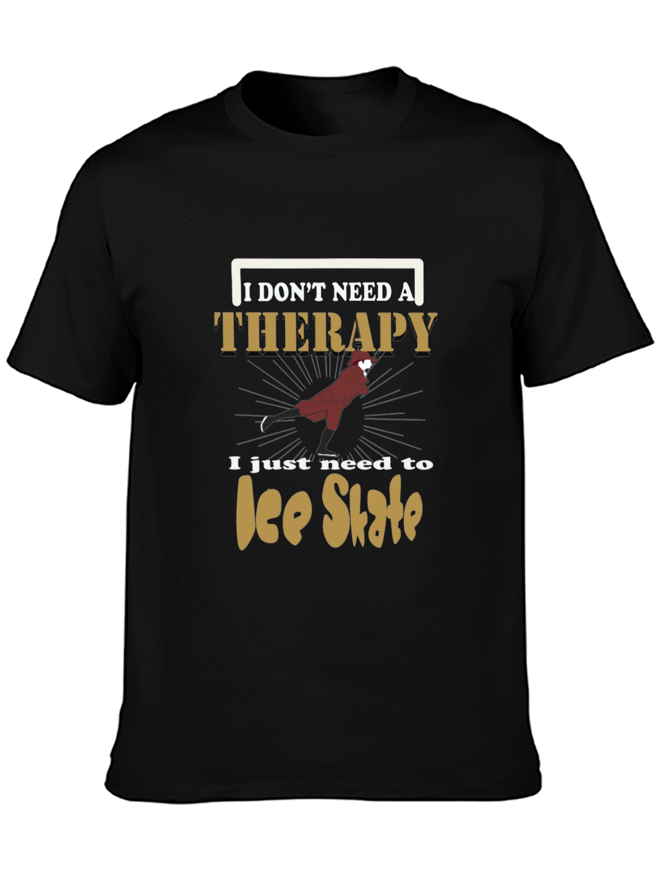 Ice Skate Therapy T-Shirt - Funny Ice Skating Tee