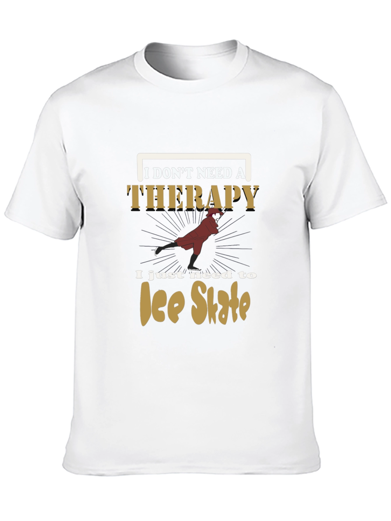 Ice Skate Therapy T-Shirt - Funny Ice Skating Tee