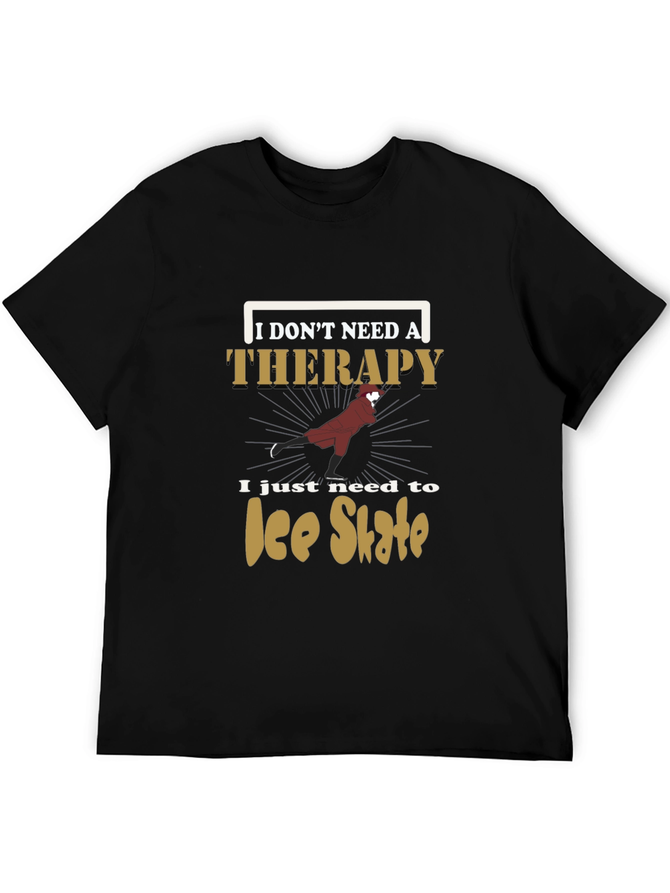 Ice Skate Therapy T-Shirt - Funny Ice Skating Tee