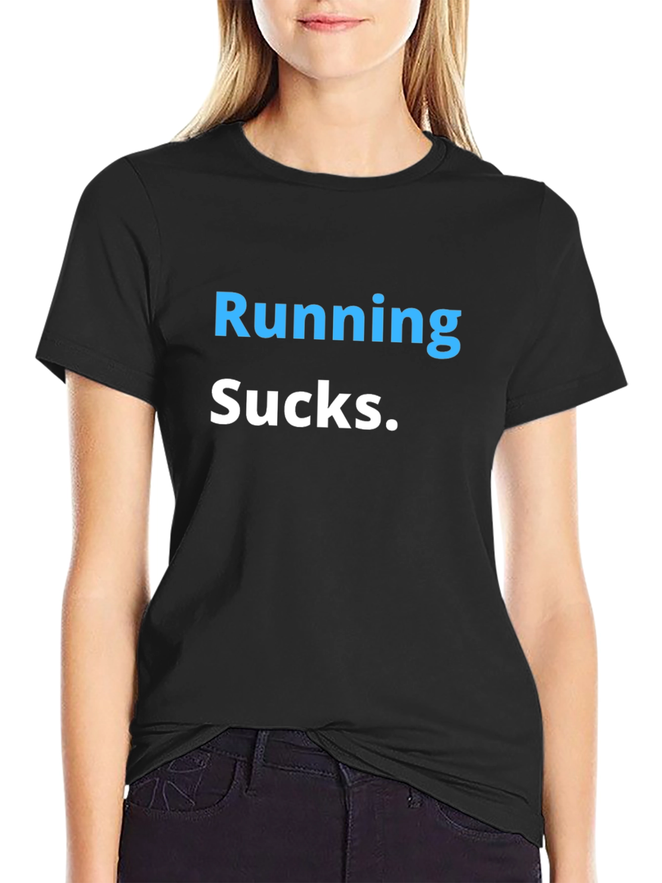 Running Sucks Graphic Tee - Black Cotton T-Shirt