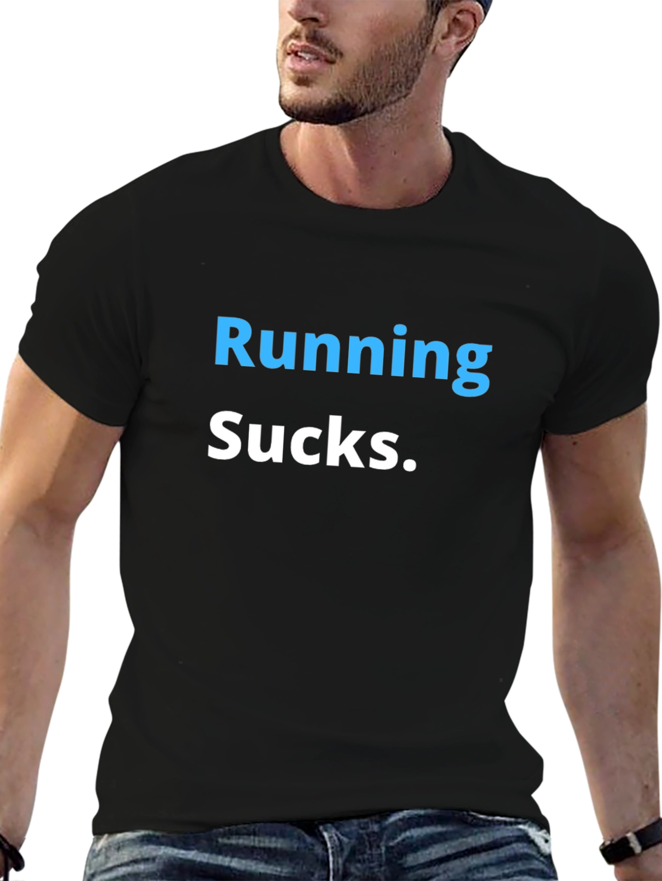 Running Sucks Graphic Tee - Black Cotton T-Shirt