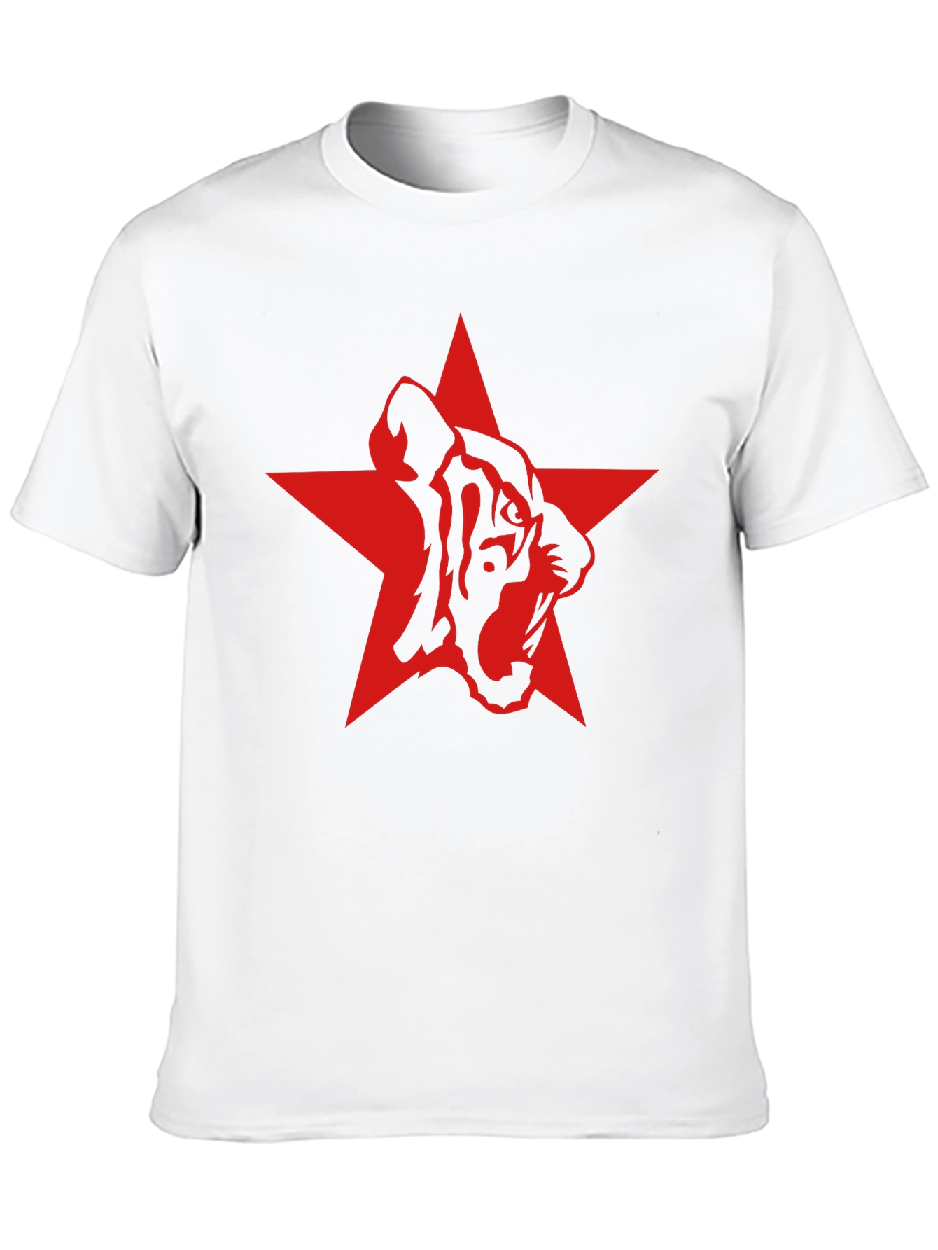 Red Star Tiger Graphic Black T-Shirt