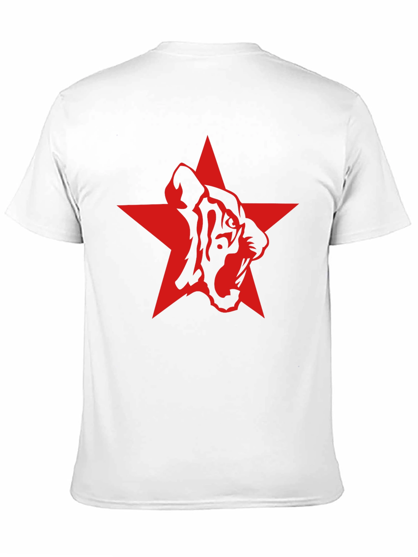Red Star Tiger Graphic Black T-Shirt