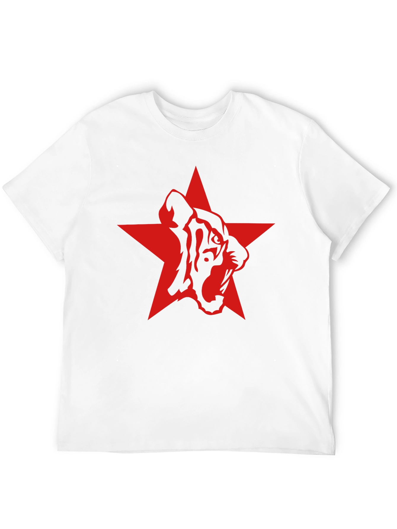 Red Star Tiger Graphic Black T-Shirt