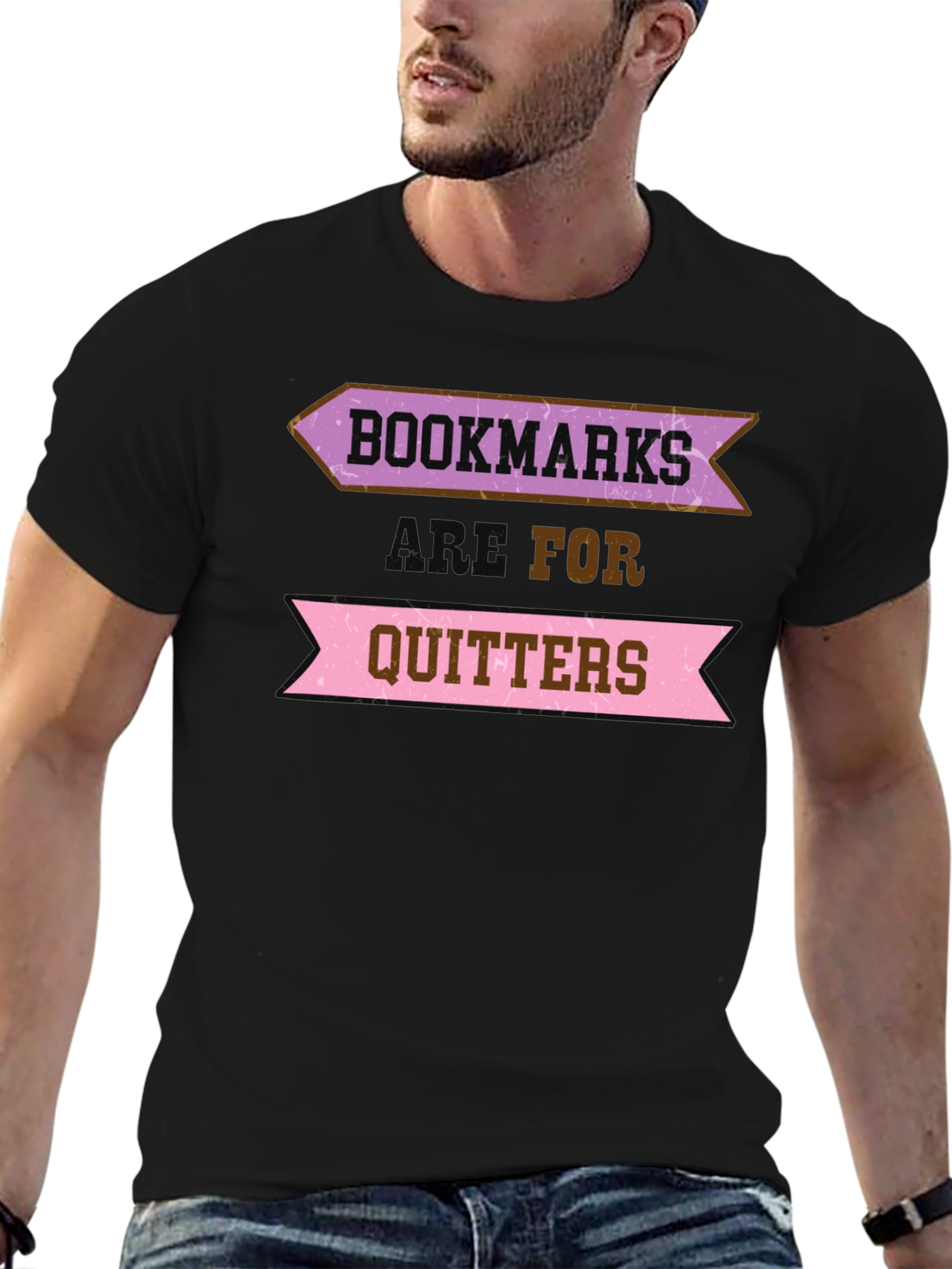 Bookmarks Are For Quitters Funny Graphic Tee