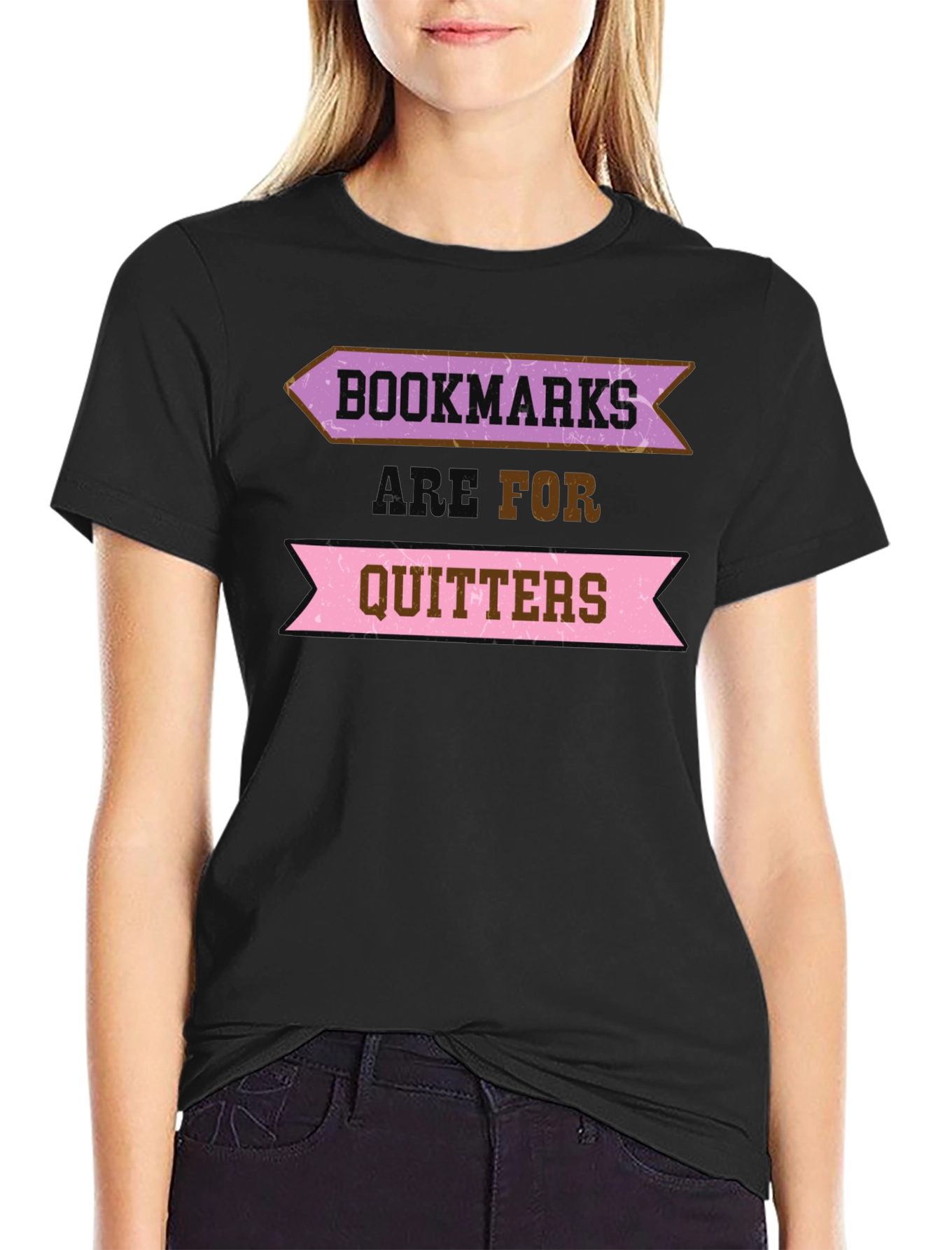 Bookmarks Are For Quitters Funny Graphic Tee