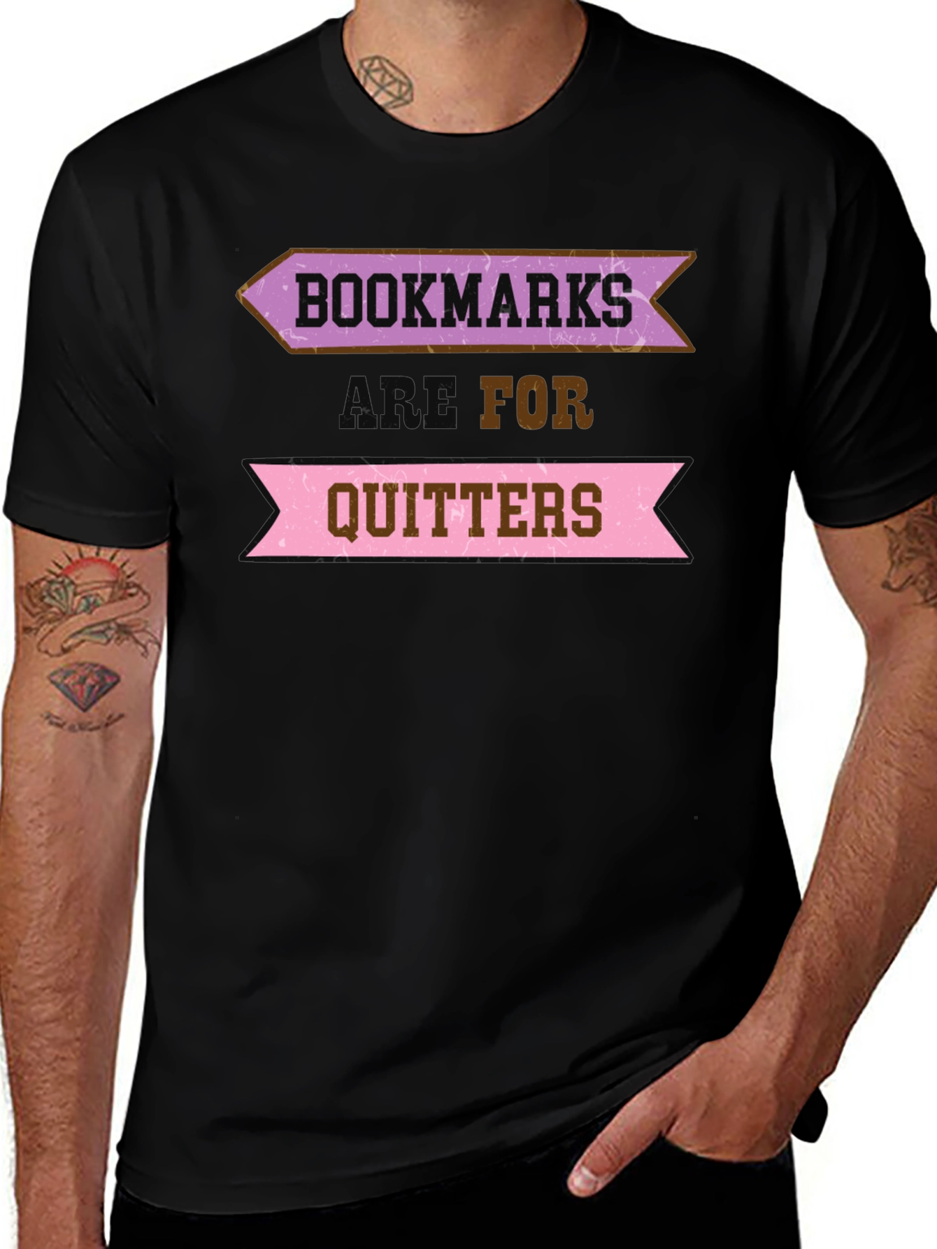 Bookmarks Are For Quitters Funny Graphic Tee