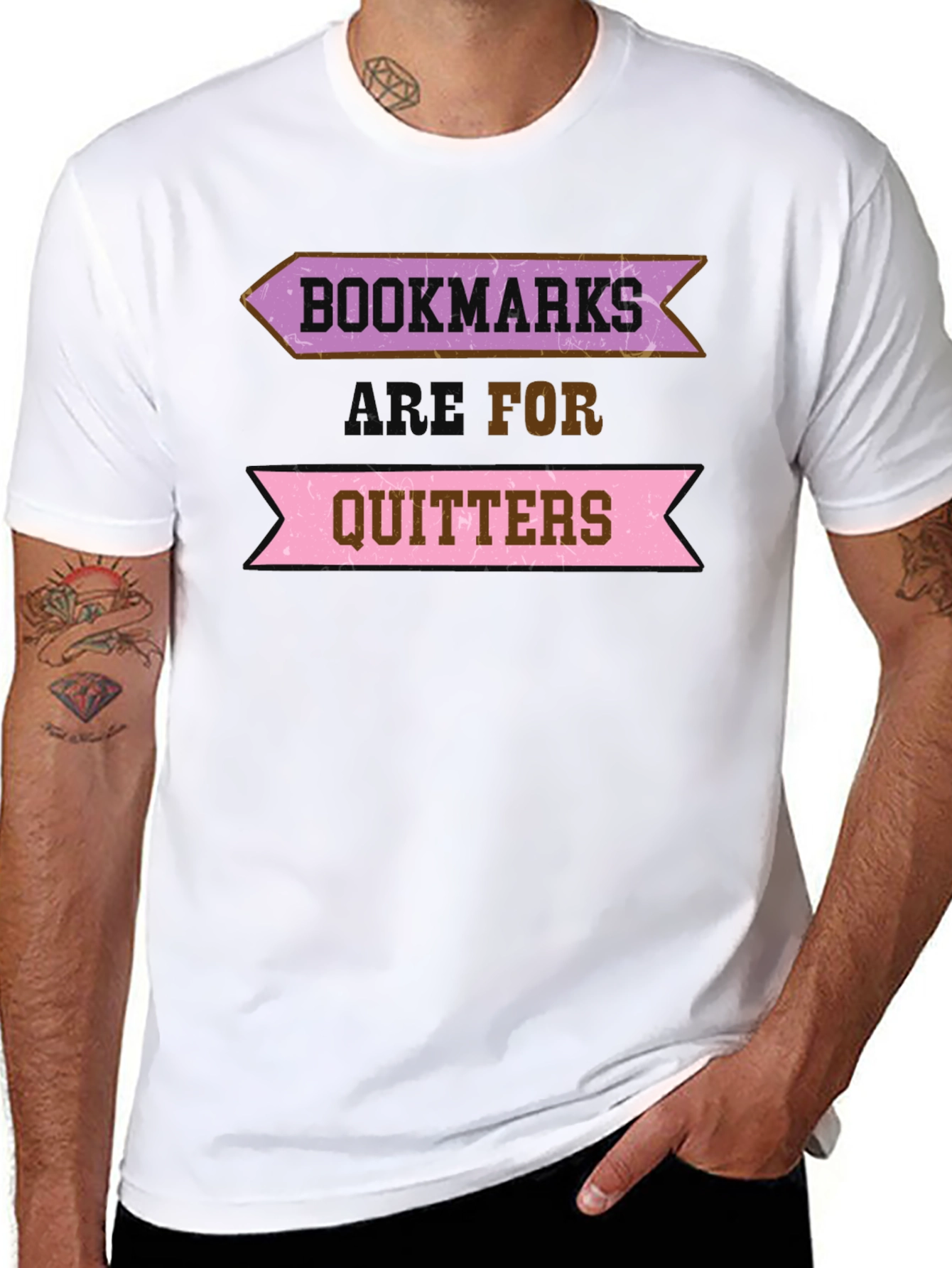 Bookmarks Are For Quitters Funny Graphic Tee