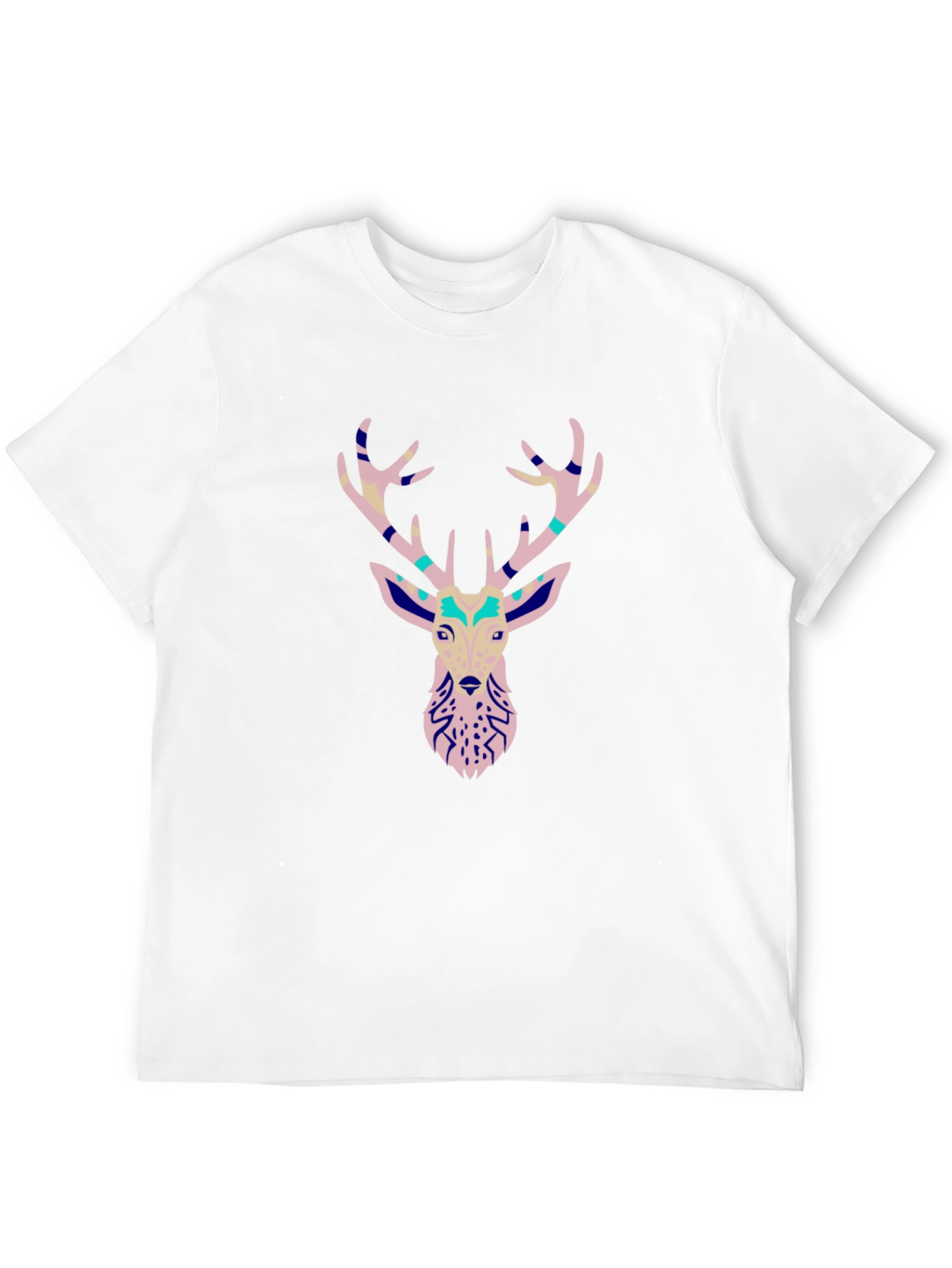 Deer Head Graphic Print Black T-Shirt