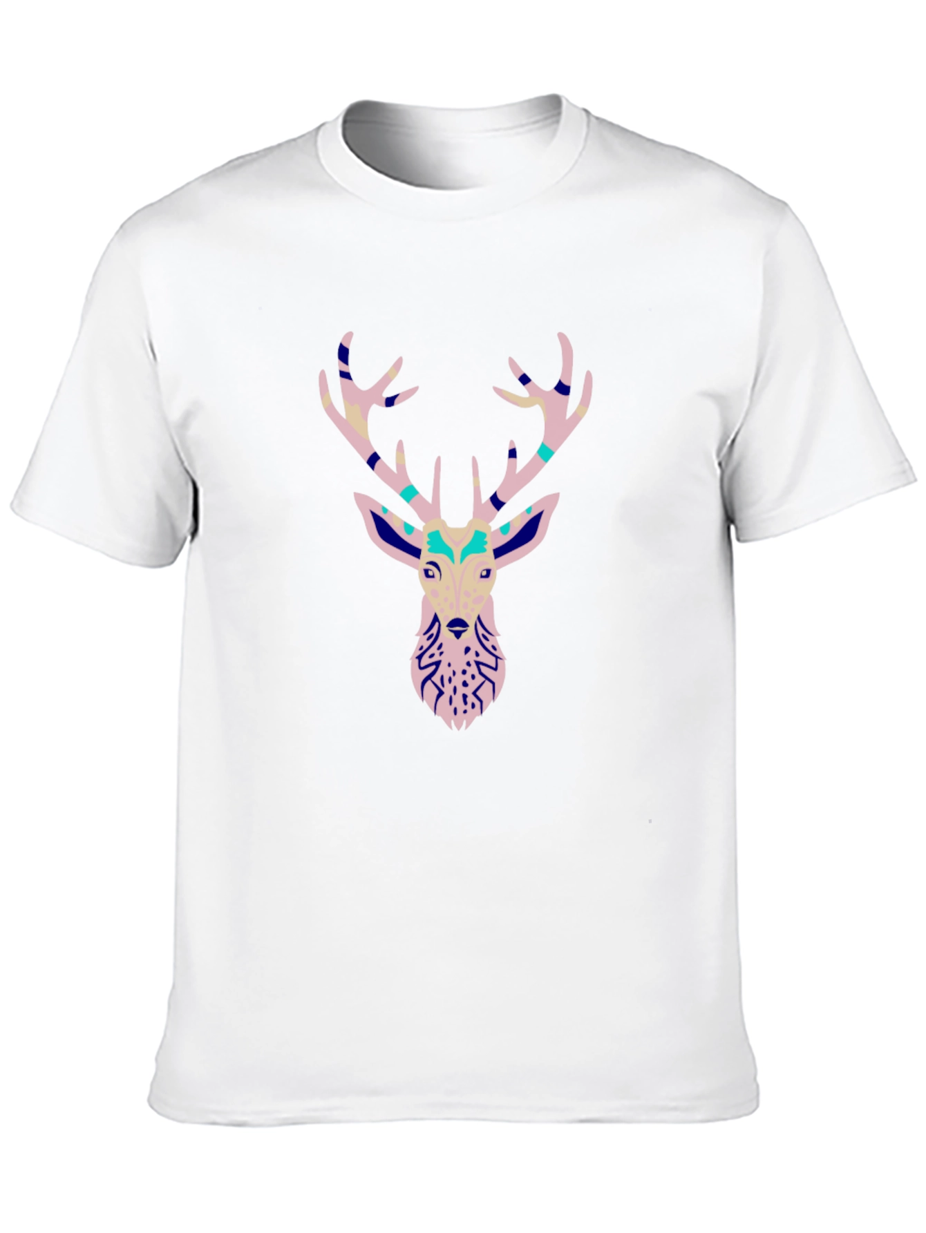 Deer Head Graphic Print Black T-Shirt