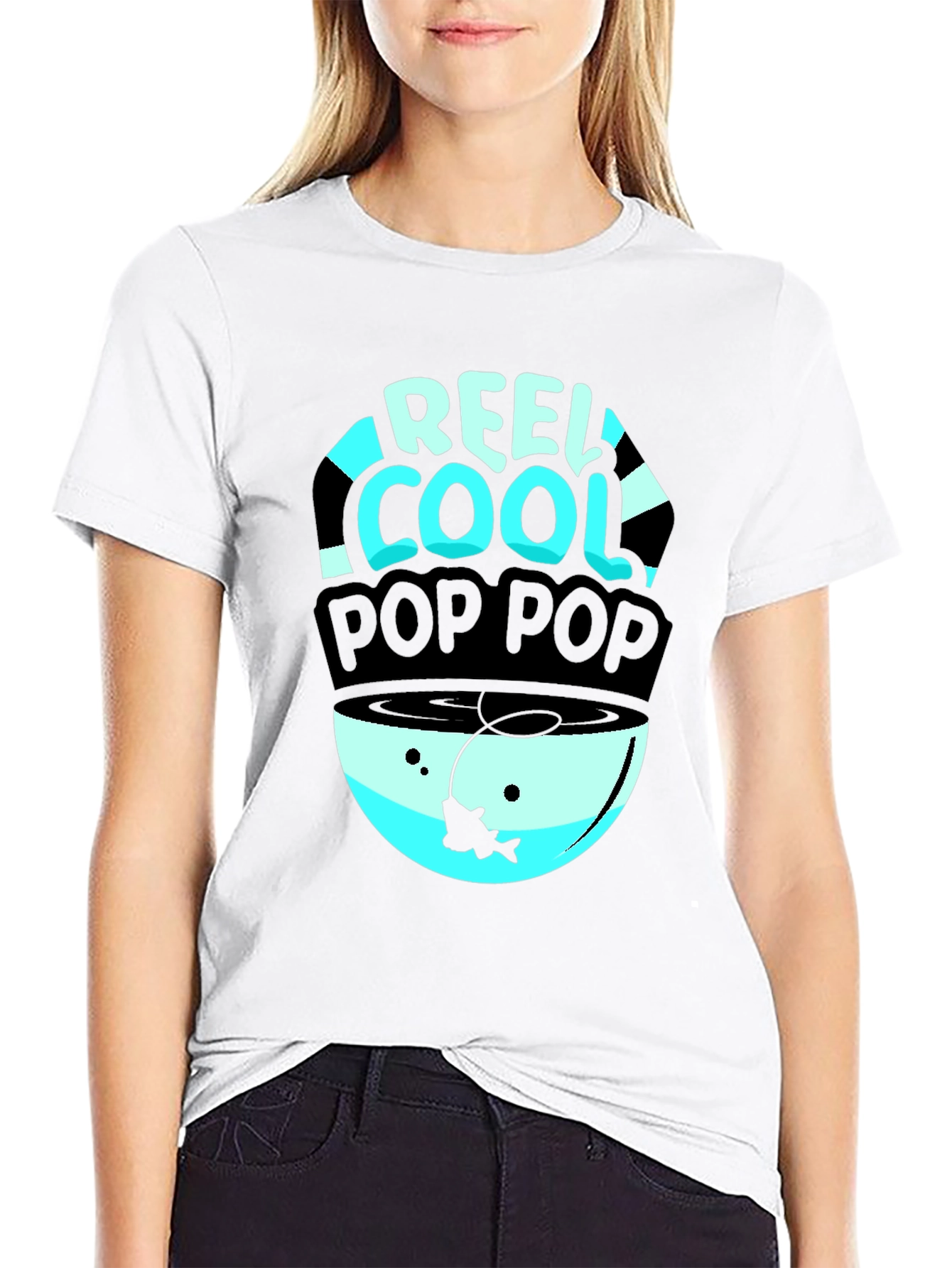 Reel Cool Pop Pop Fishing T-Shirt - Black