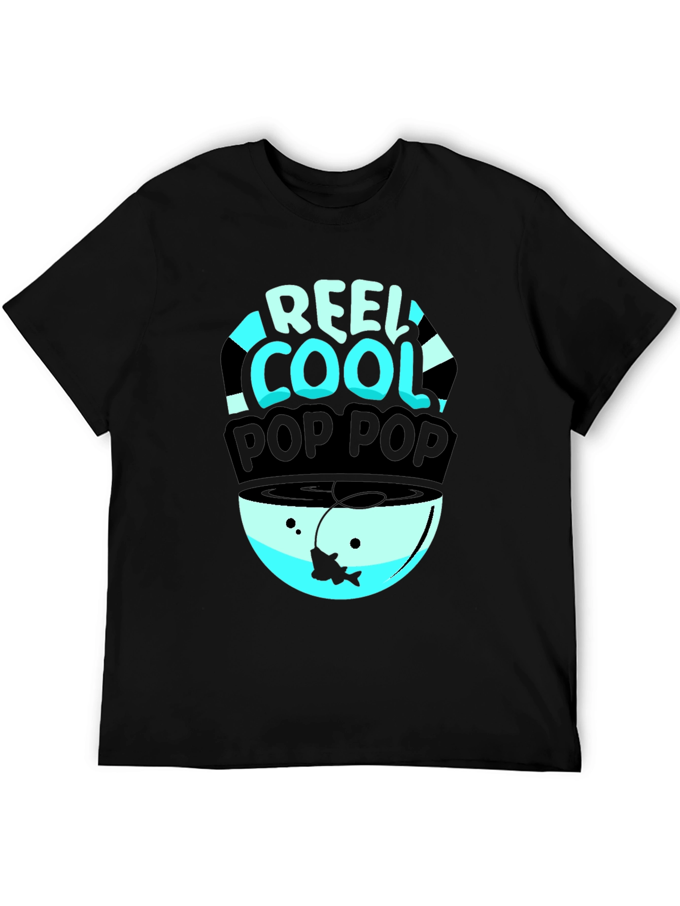 Reel Cool Pop Pop Fishing T-Shirt - Black