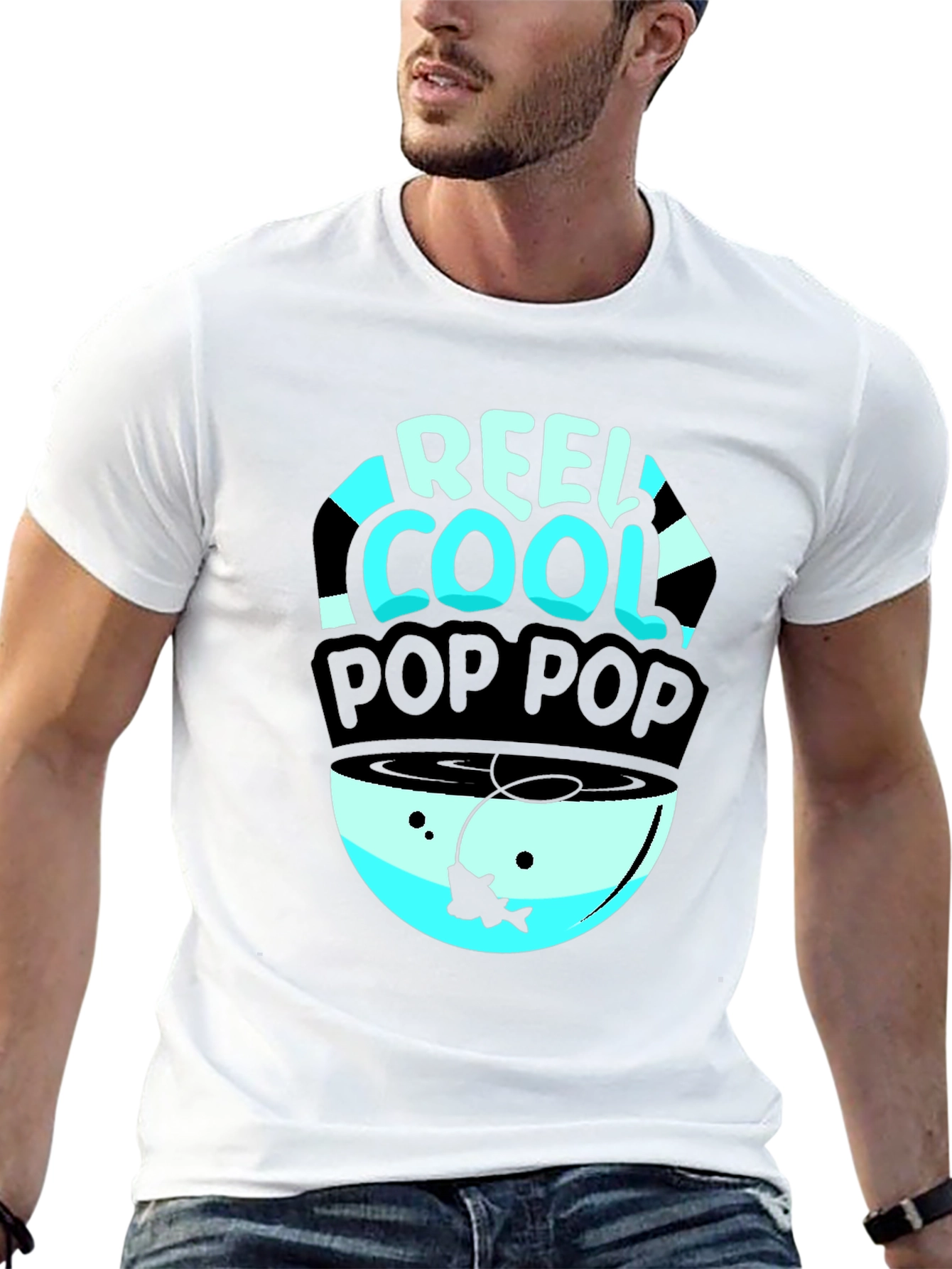 Reel Cool Pop Pop Fishing T-Shirt - Black