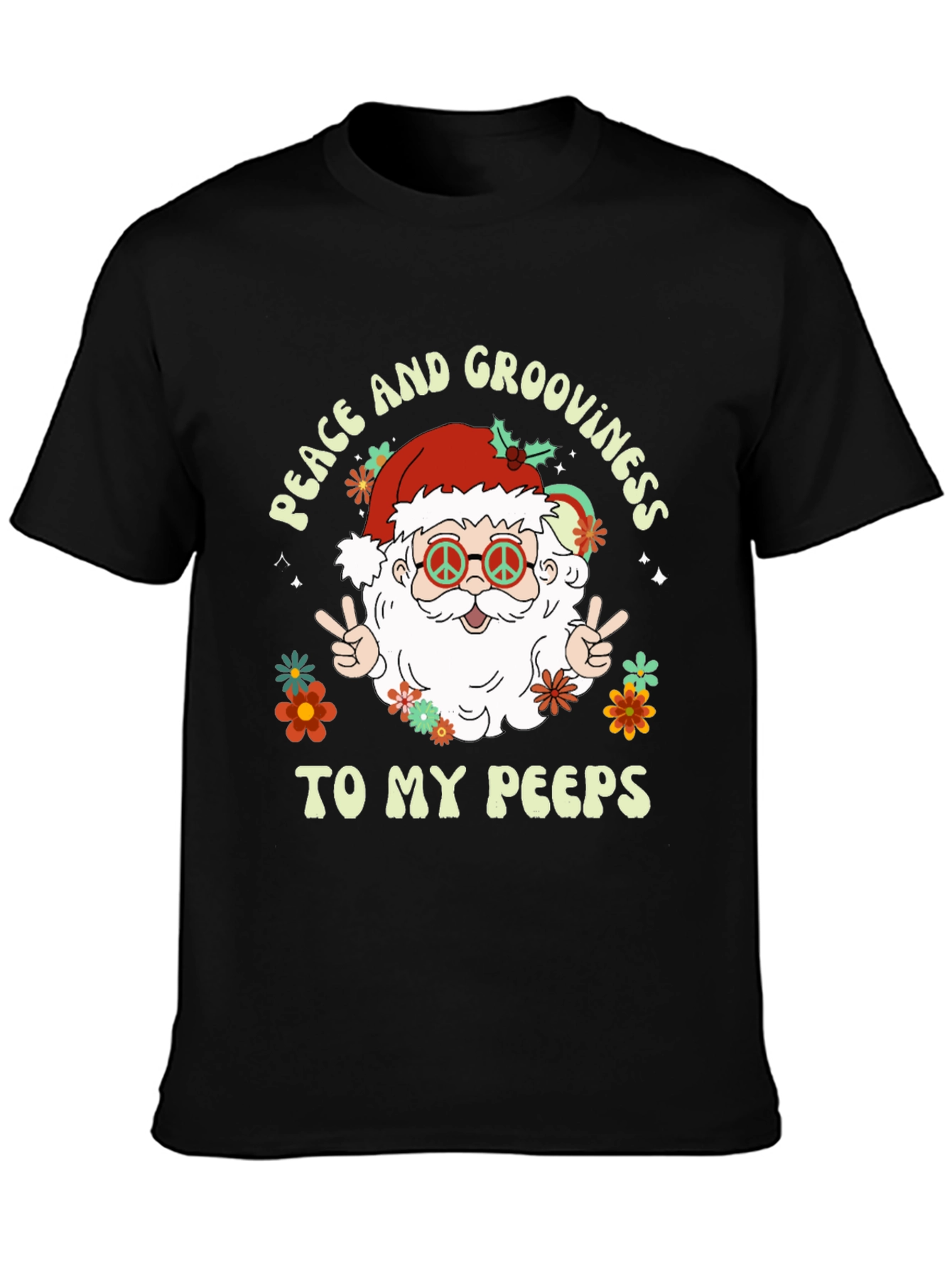 Groovy Peace Santa T-Shirt