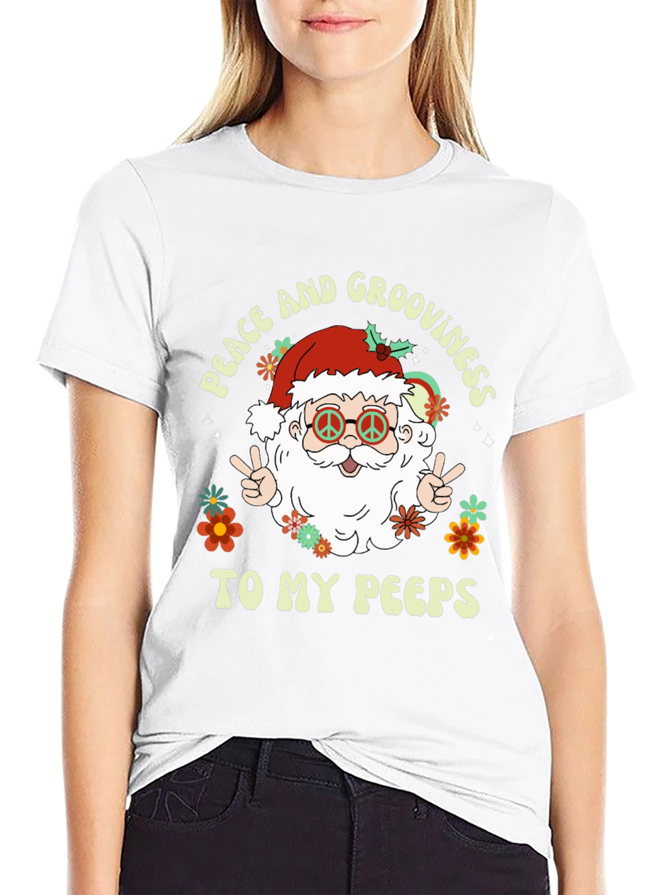Groovy Peace Santa T-Shirt