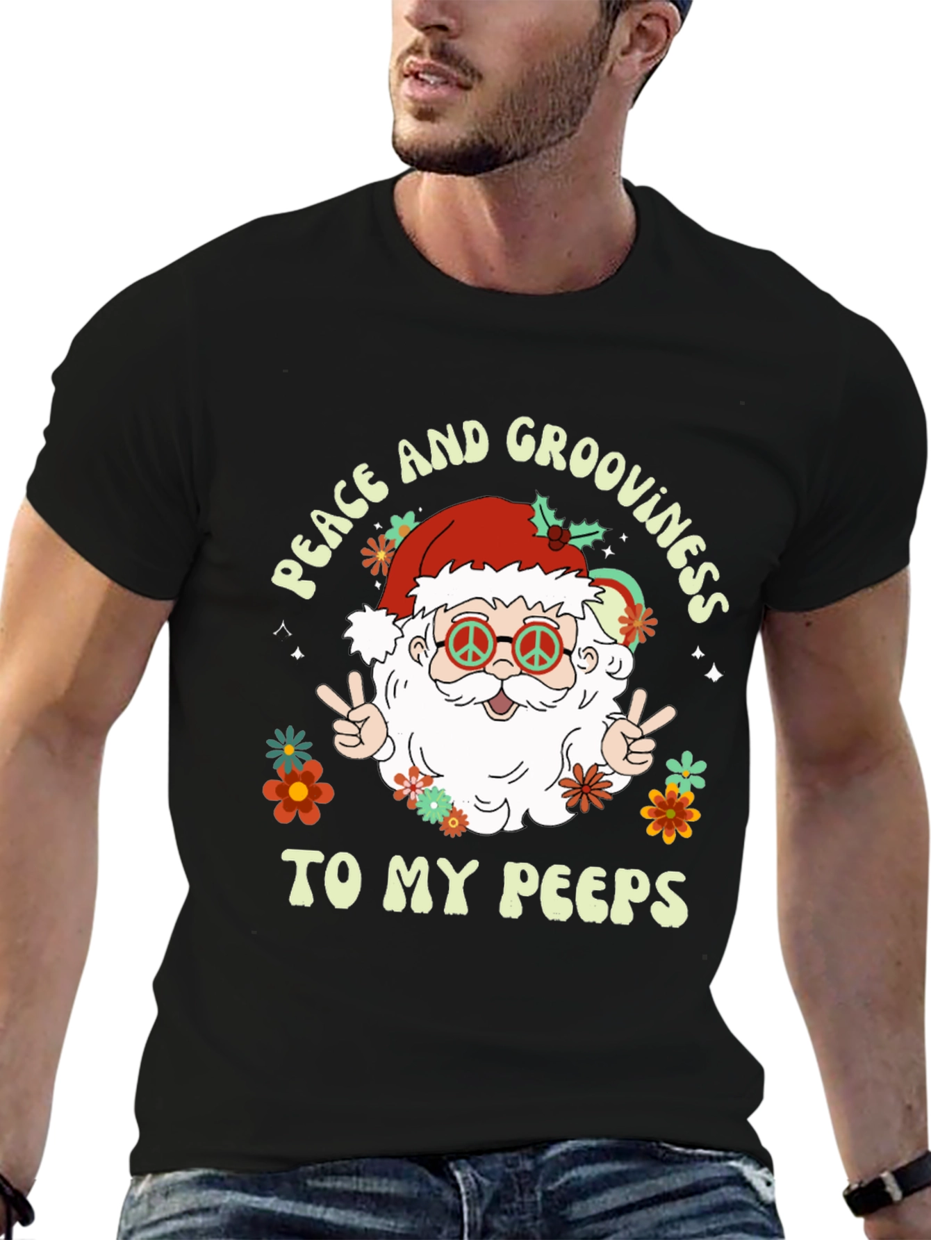 Groovy Peace Santa T-Shirt