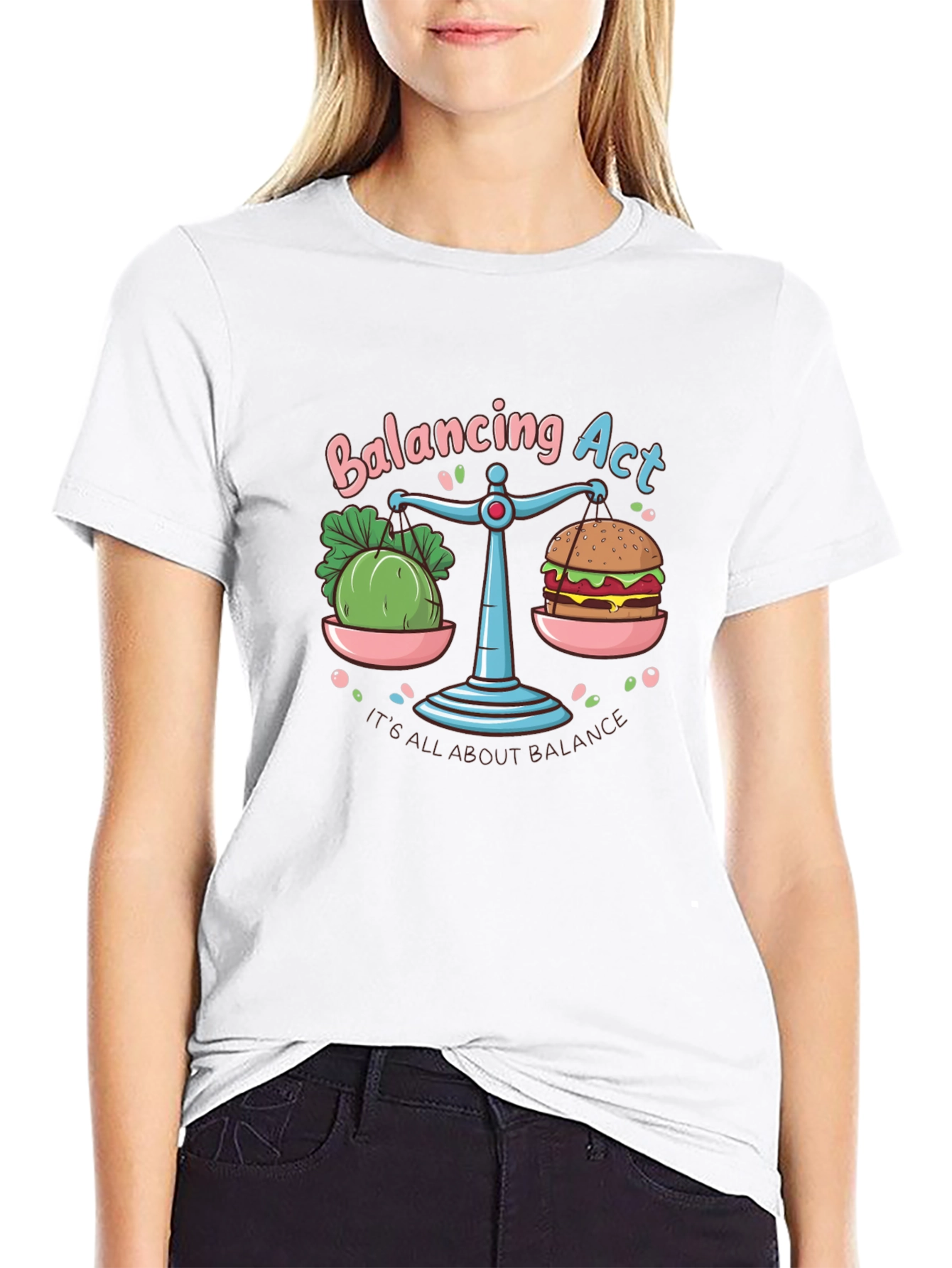 Balancing Act T-Shirt: Food Balance Graphic Tee