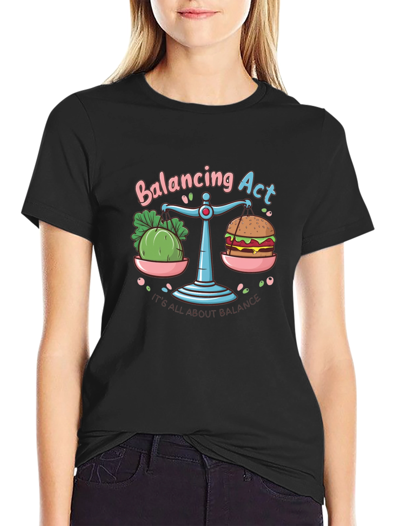 Balancing Act T-Shirt: Food Balance Graphic Tee