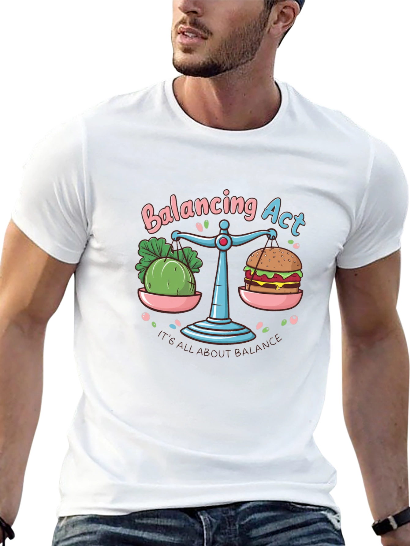 Balancing Act T-Shirt: Food Balance Graphic Tee