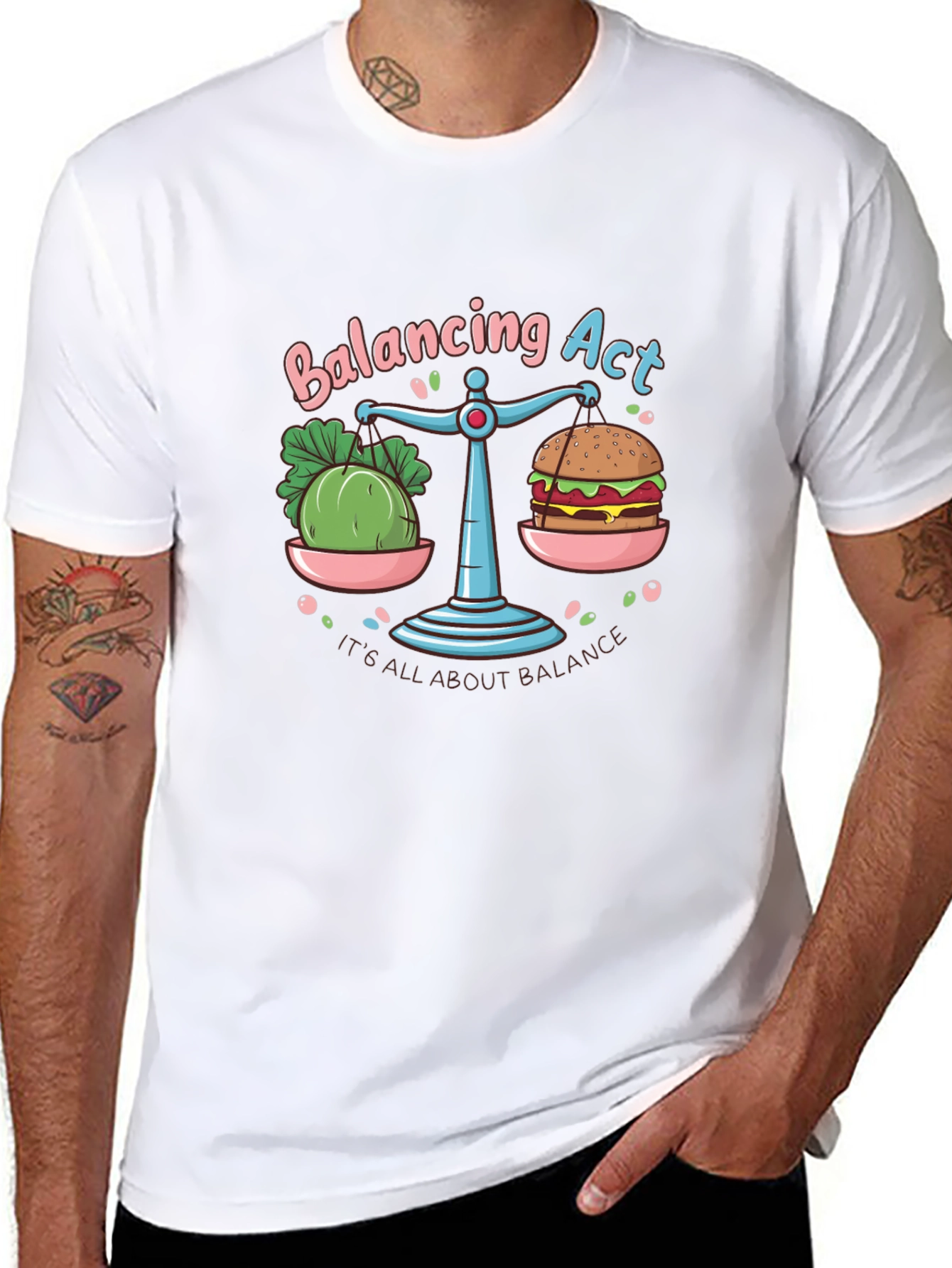 Balancing Act T-Shirt: Food Balance Graphic Tee