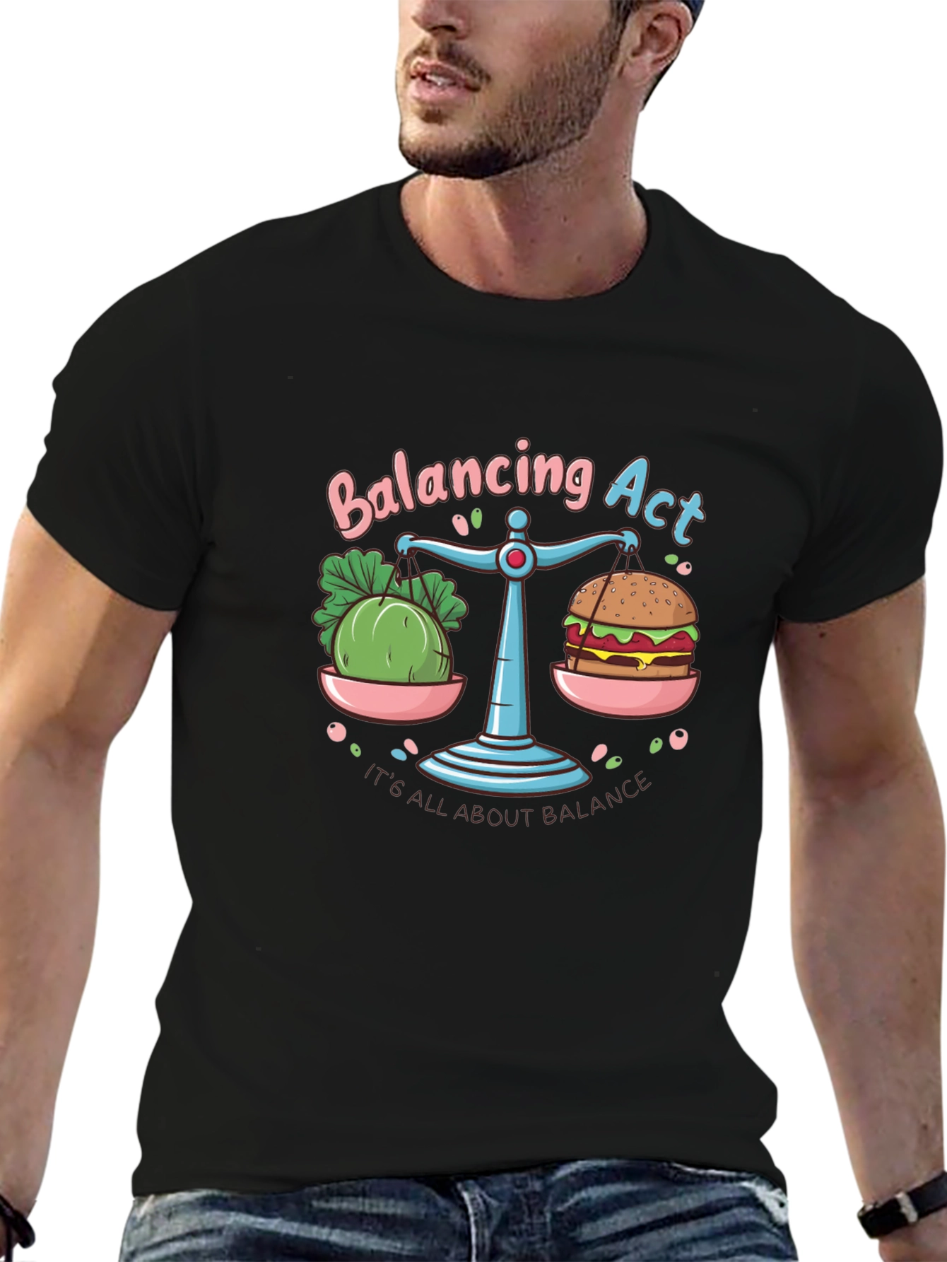 Balancing Act T-Shirt: Food Balance Graphic Tee