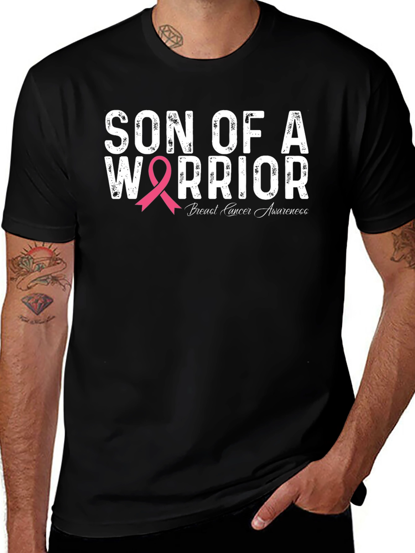 Son of a Warrior Breast Cancer Awareness T-Shirt