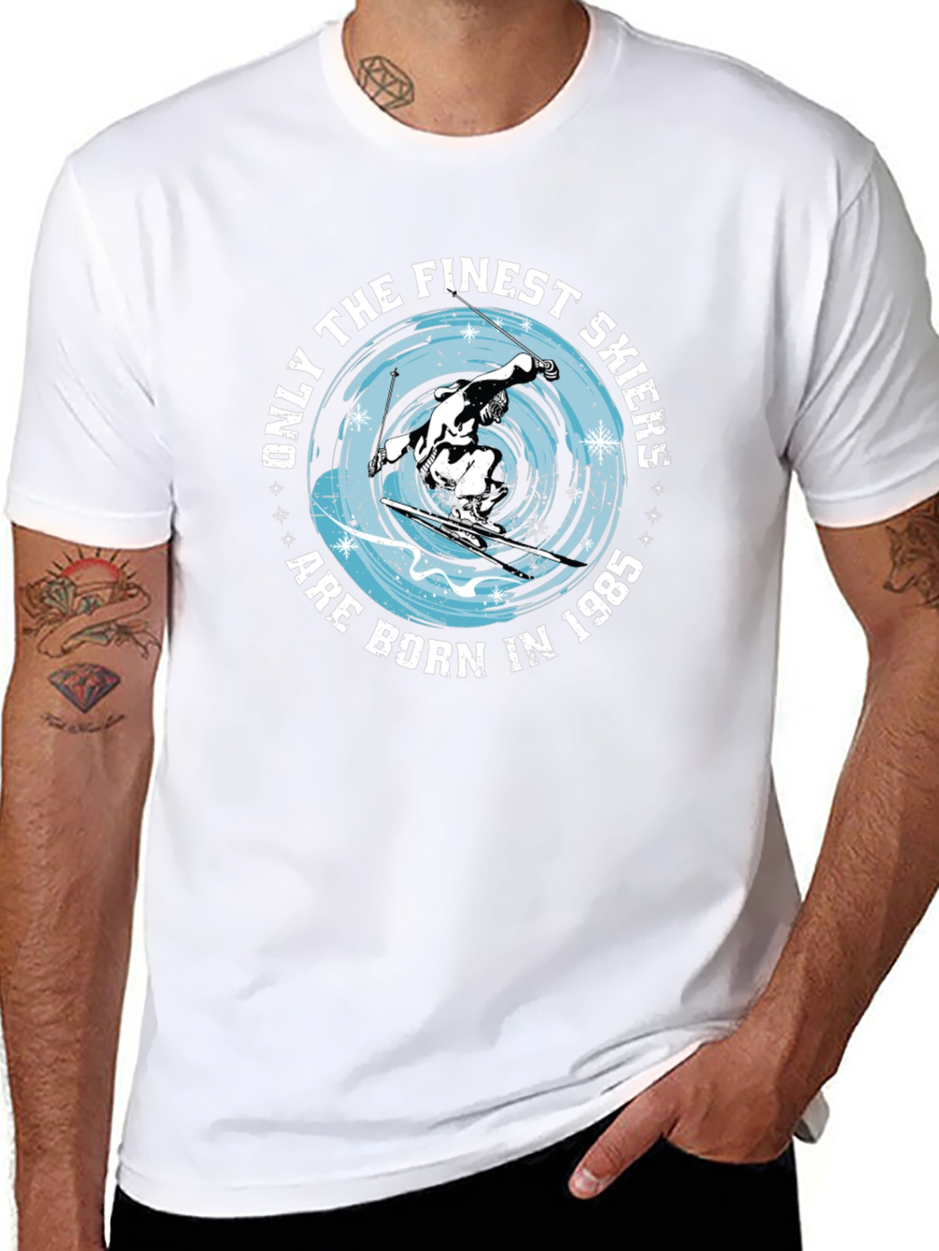 Finest Skiers Born in 1985 Black T-Shirt