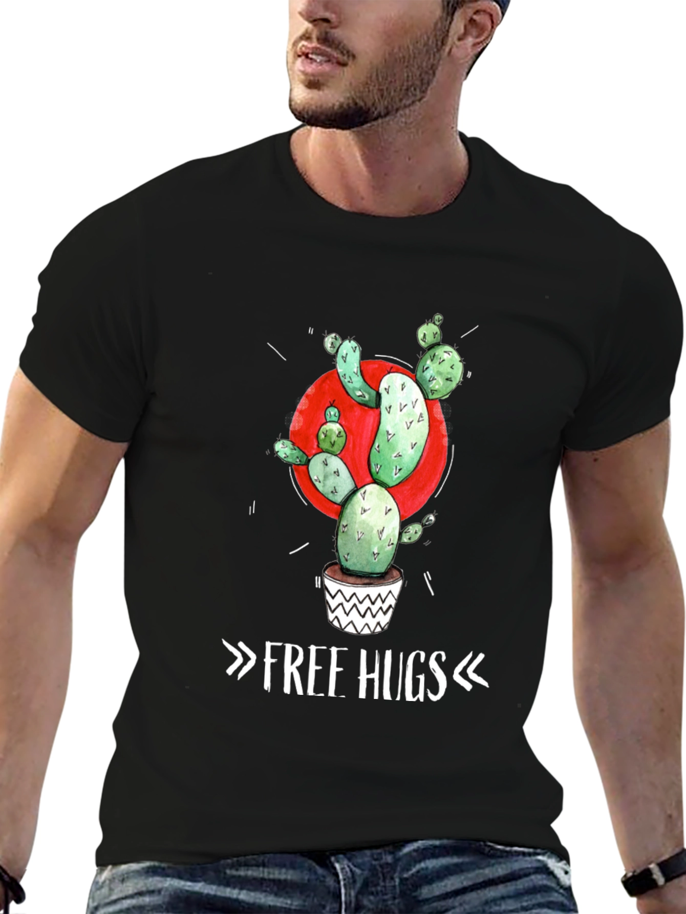 Cactus Graphic Tee - Free Hugs T-Shirt