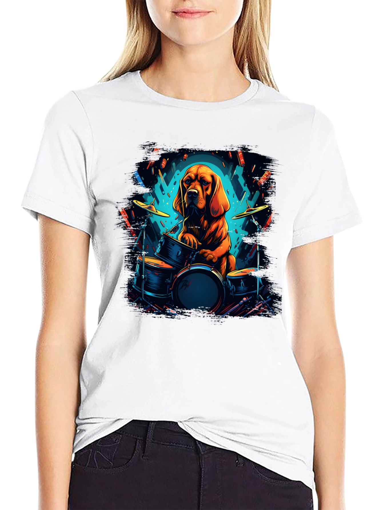 Dog Drummer Graphic Tee