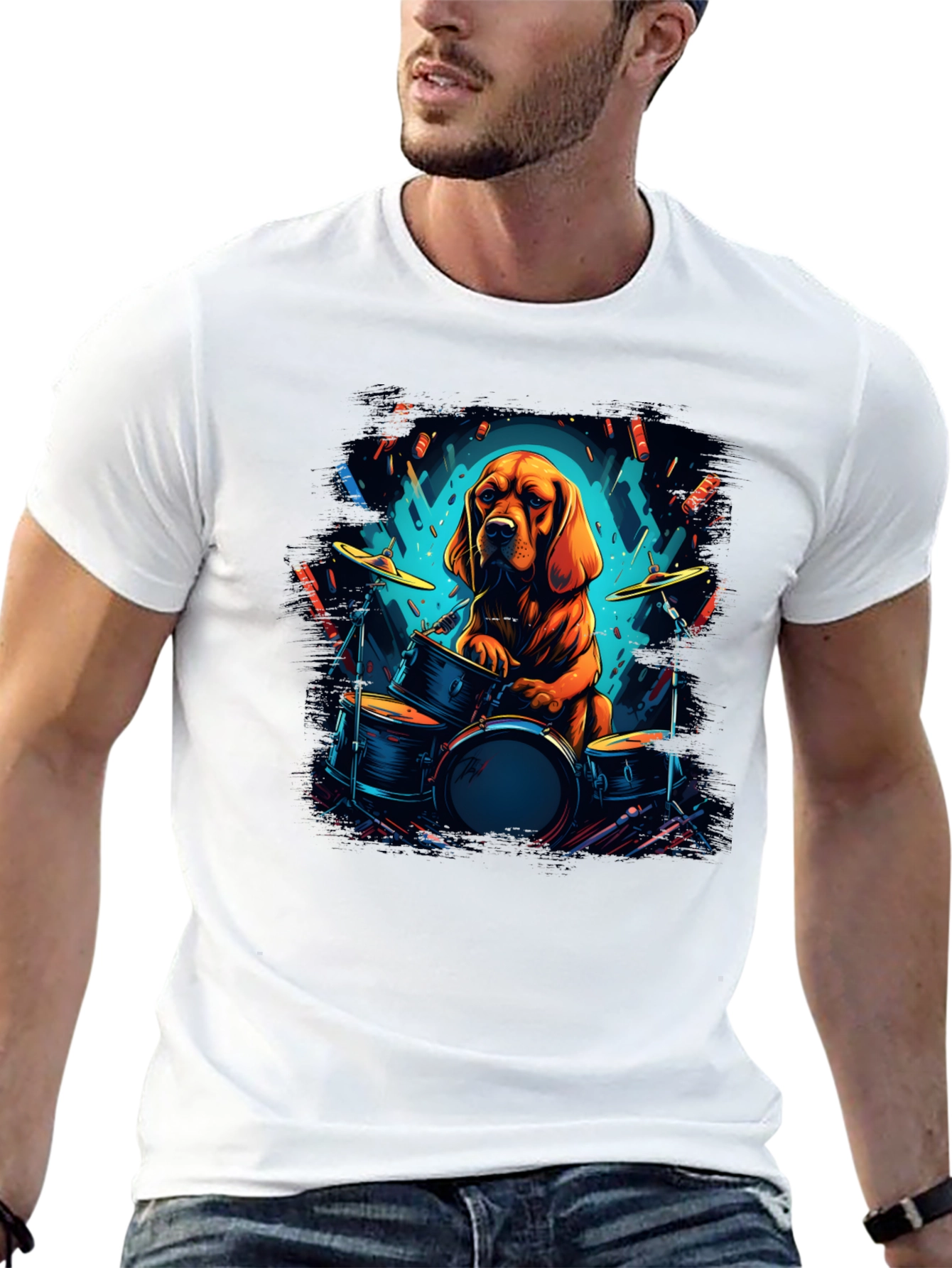 Dog Drummer Graphic Tee