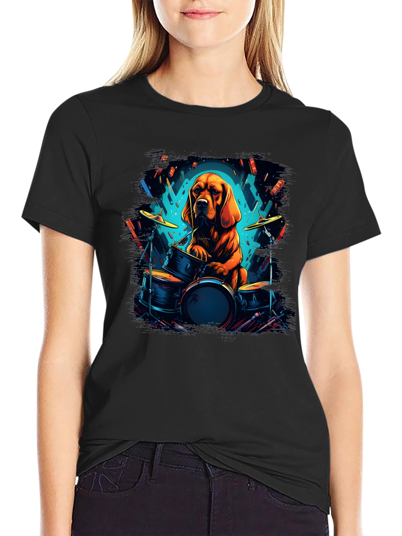 Dog Drummer Graphic Tee