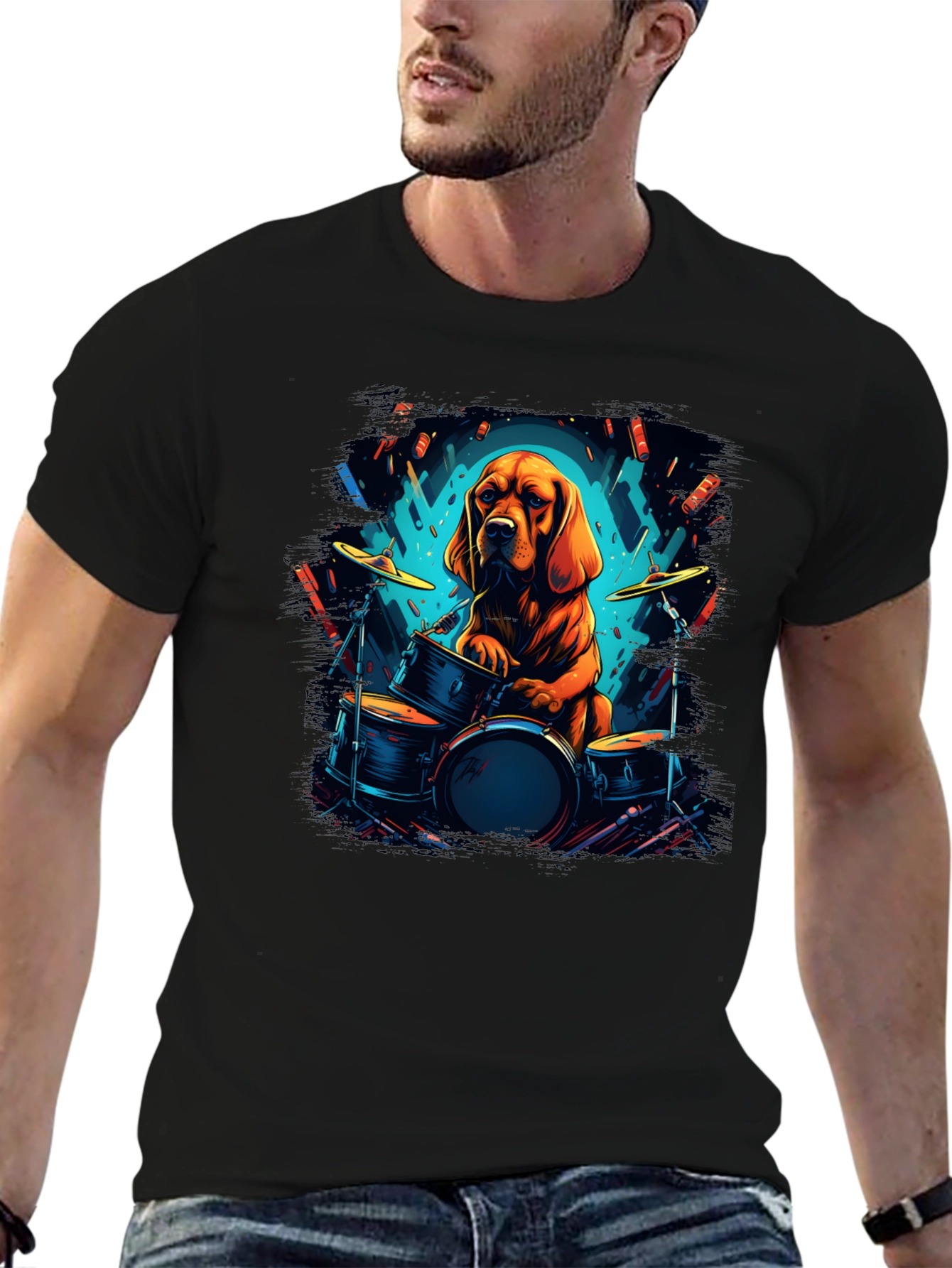 Dog Drummer Graphic Tee