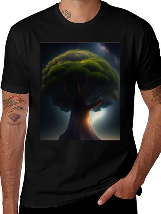Enchanted Tree Graphic Tee - Black Cotton
