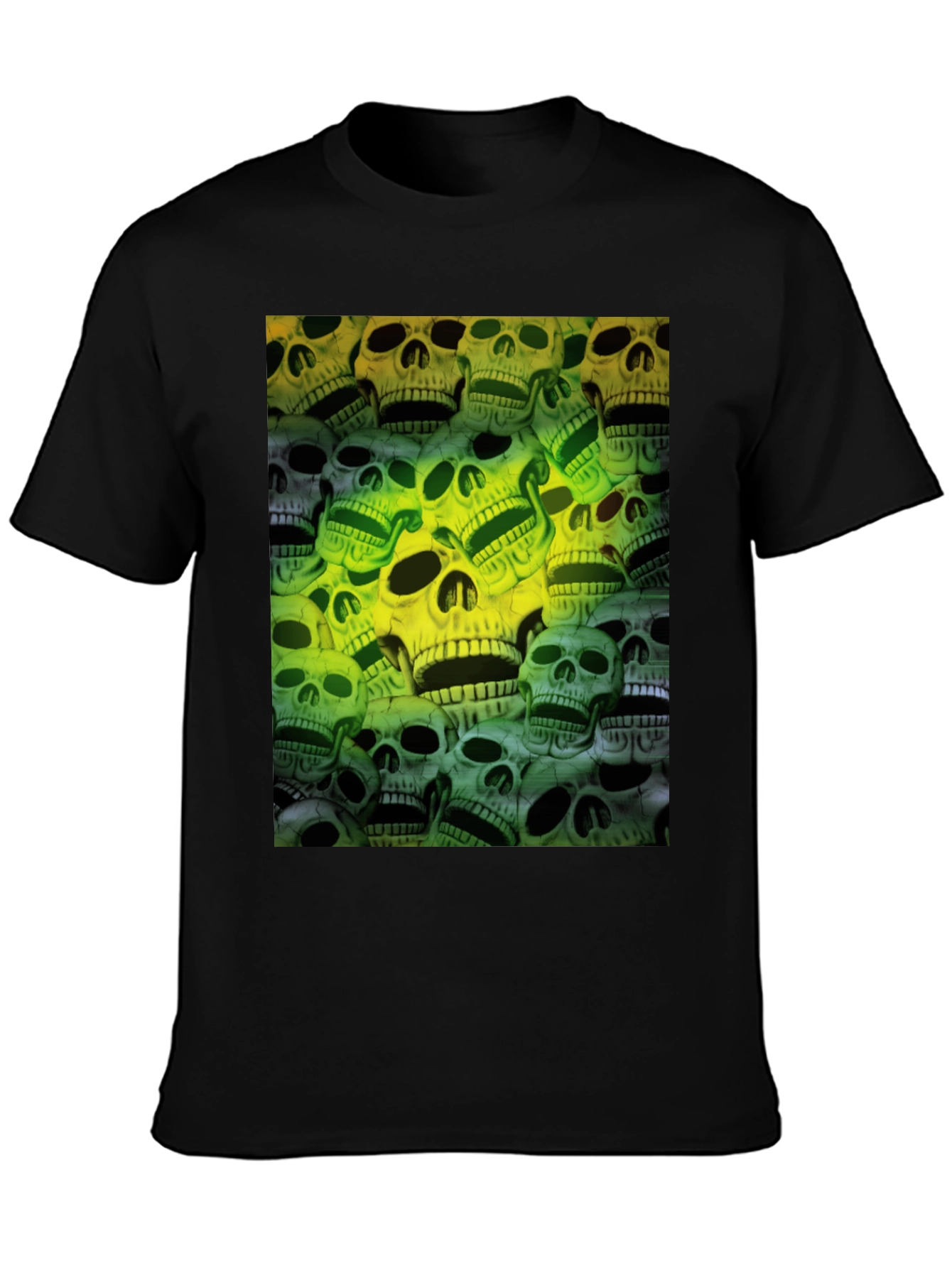 Skull Print Graphic Tee - Mens Black T-Shirt
