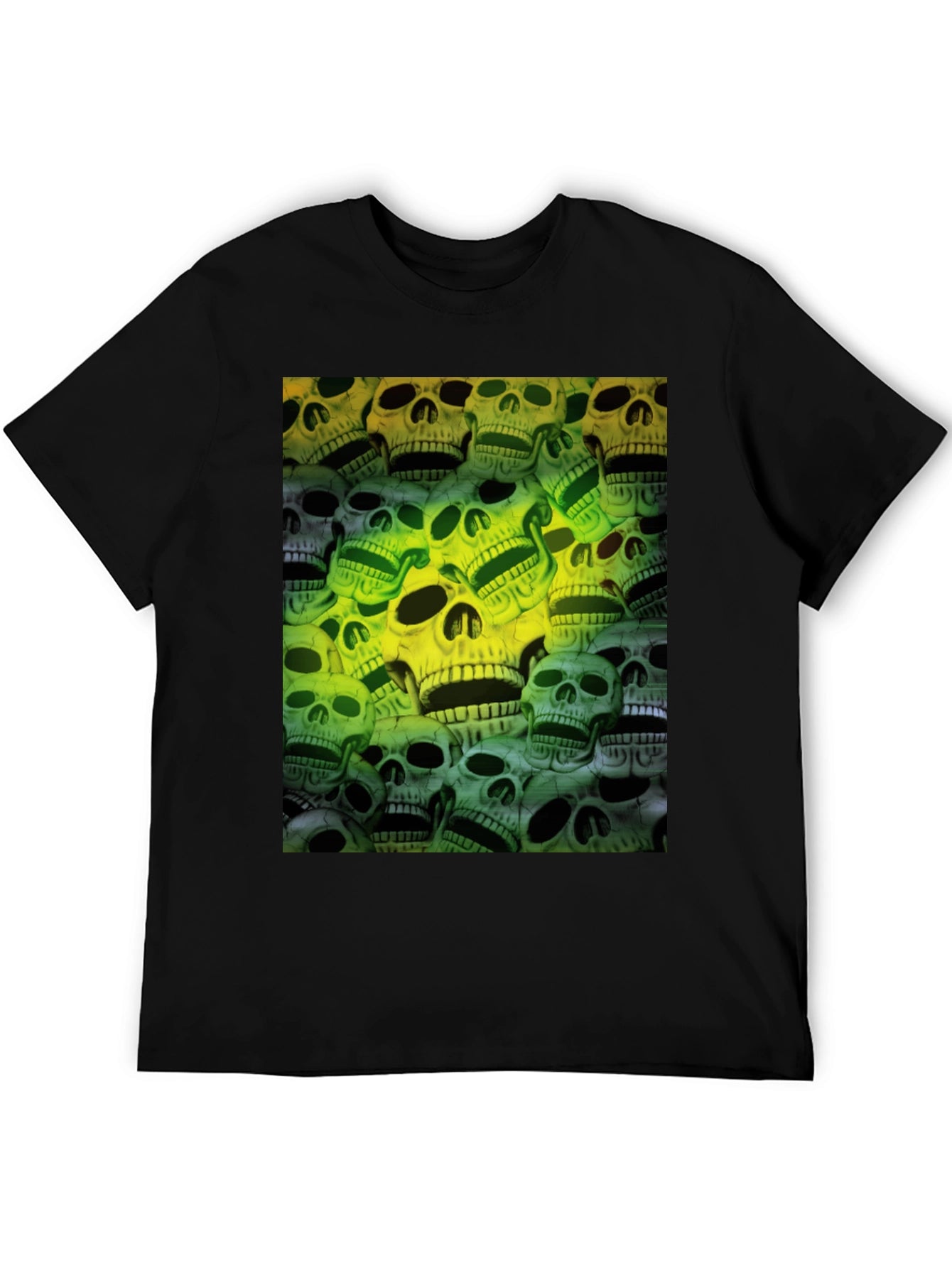 Skull Print Graphic Tee - Mens Black T-Shirt
