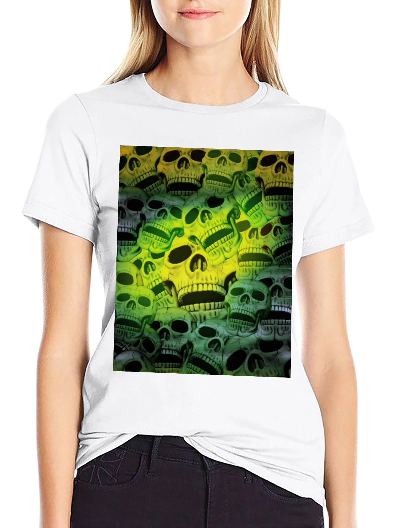 Skull Print Graphic Tee - Mens Black T-Shirt